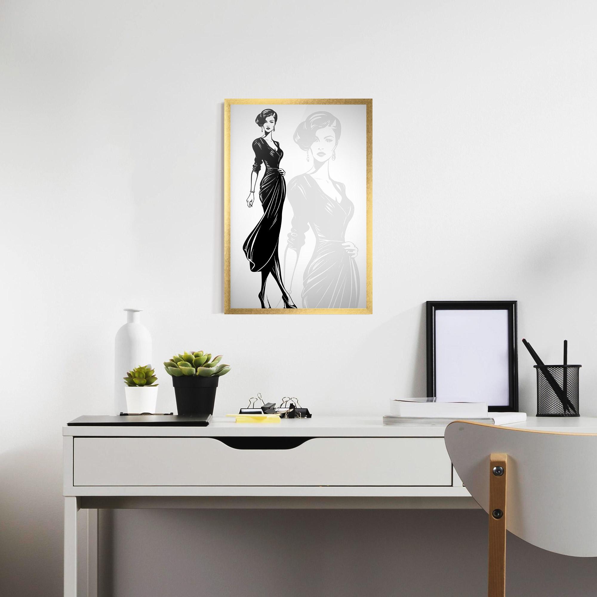 Gerahmte Poster Lady Shilouette mockup 7
