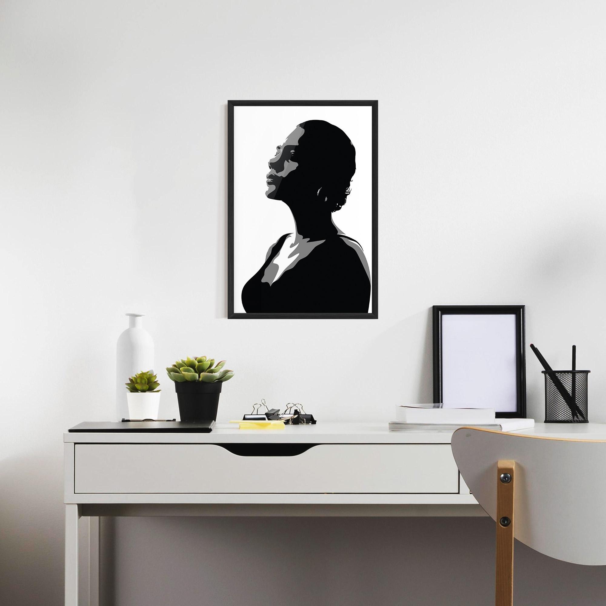 Gerahmte Poster Black Woman Shilouette mockup 7