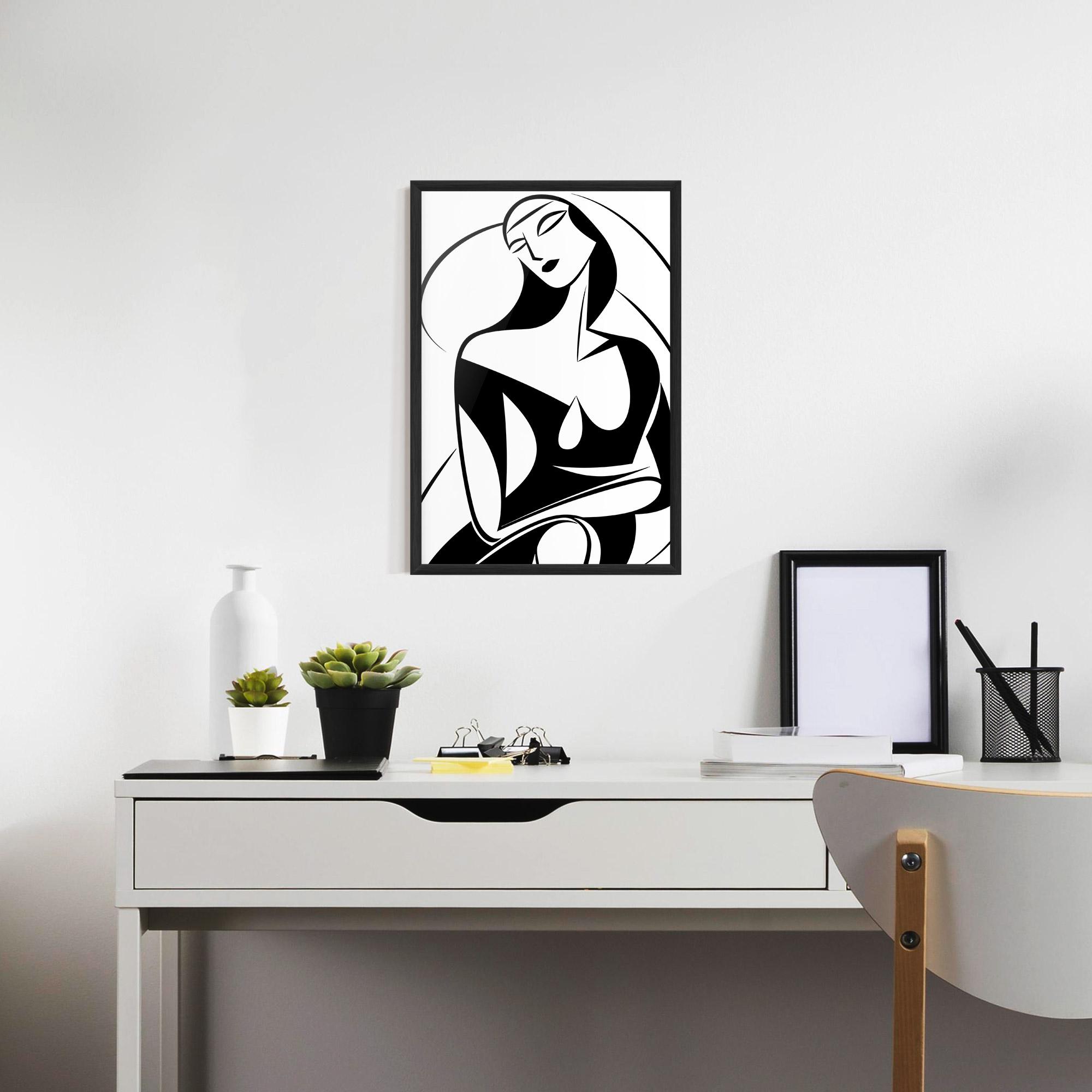 Gerahmte Poster Pretty Woman Shilouette mockup 7