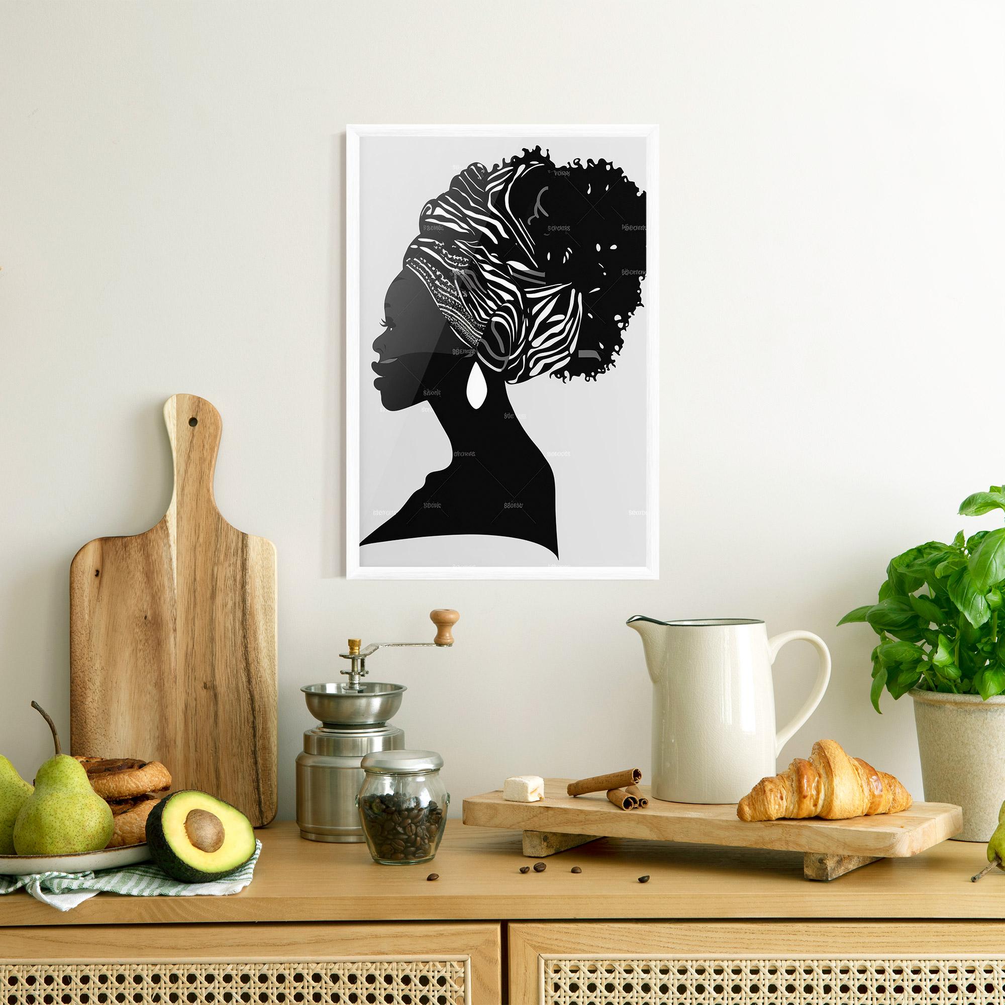 Gerahmte Poster Black Woman Silhouette mockup 8