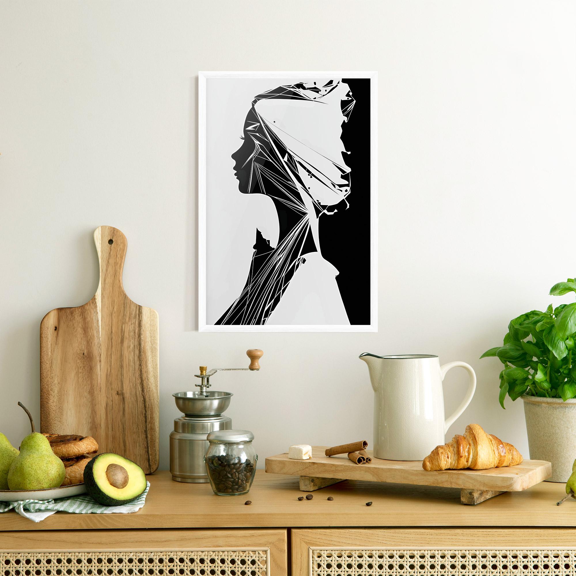 Gerahmte Poster Girl Shilouette Art mockup 8