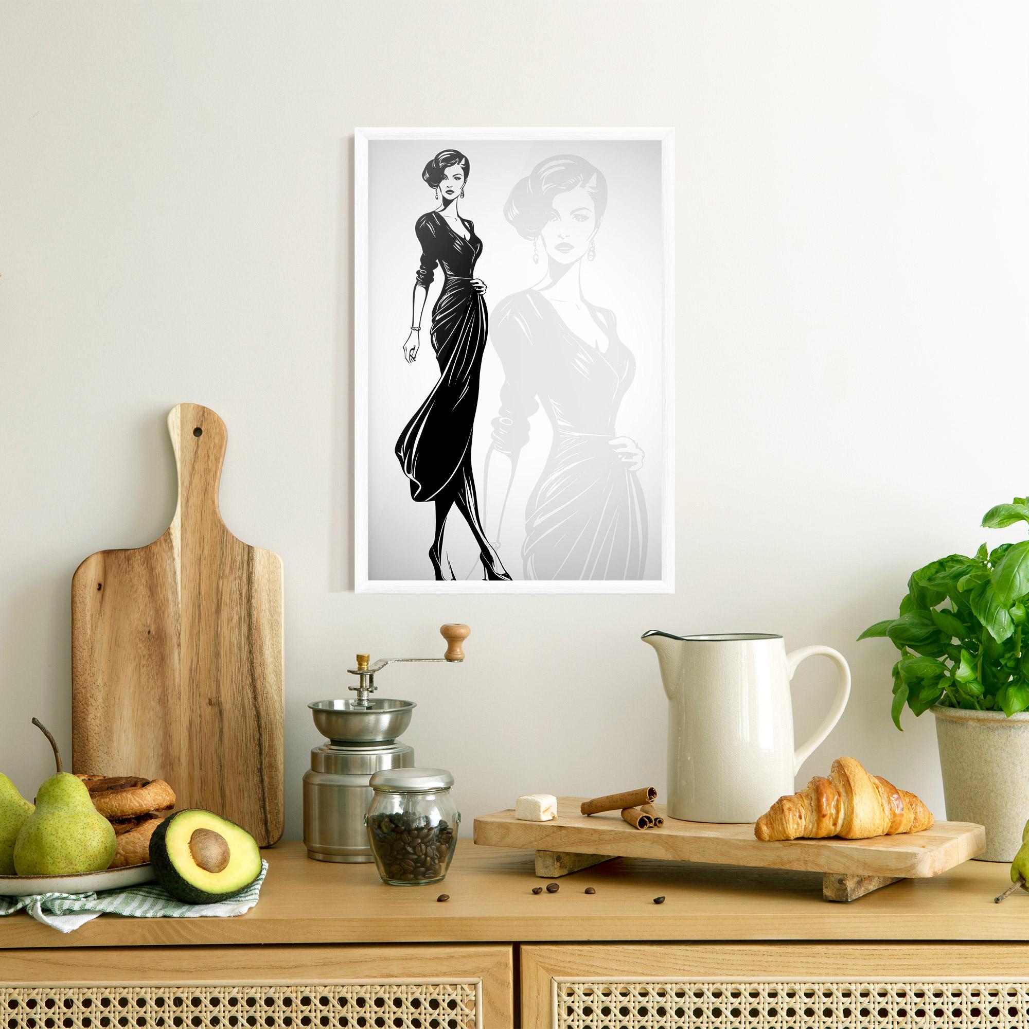 Gerahmte Poster Lady Shilouette mockup 8