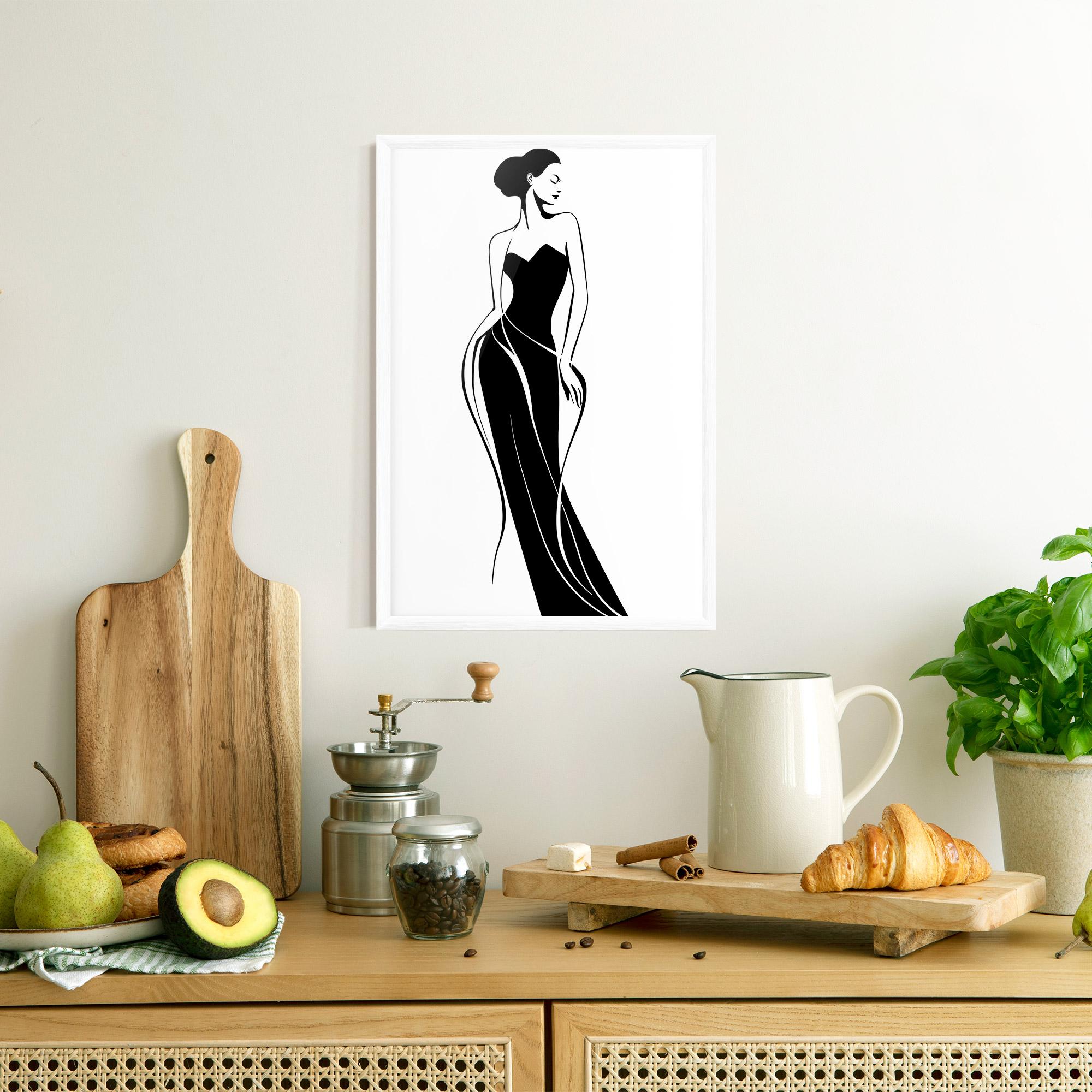 Gerahmte Poster Woman Shape Line mockup 8