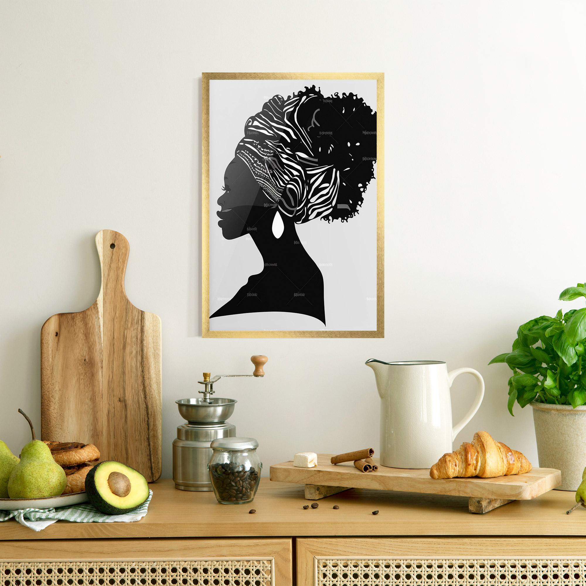 Gerahmte Poster Black Woman Silhouette mockup 8