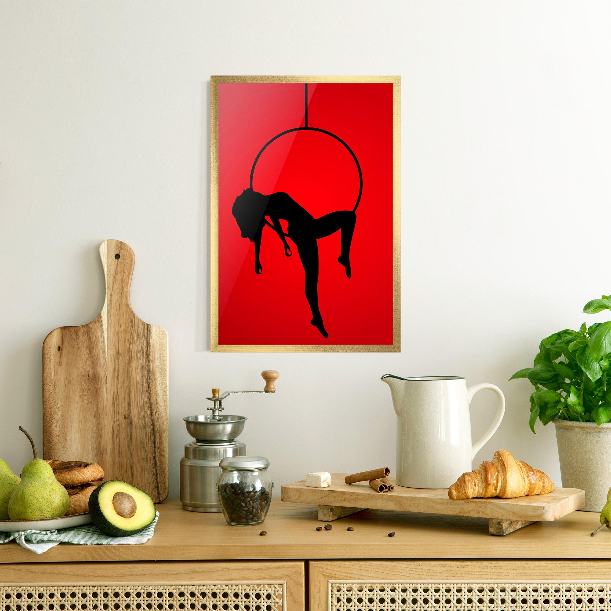 Gerahmte Poster Dancer Shilouette mockup 8