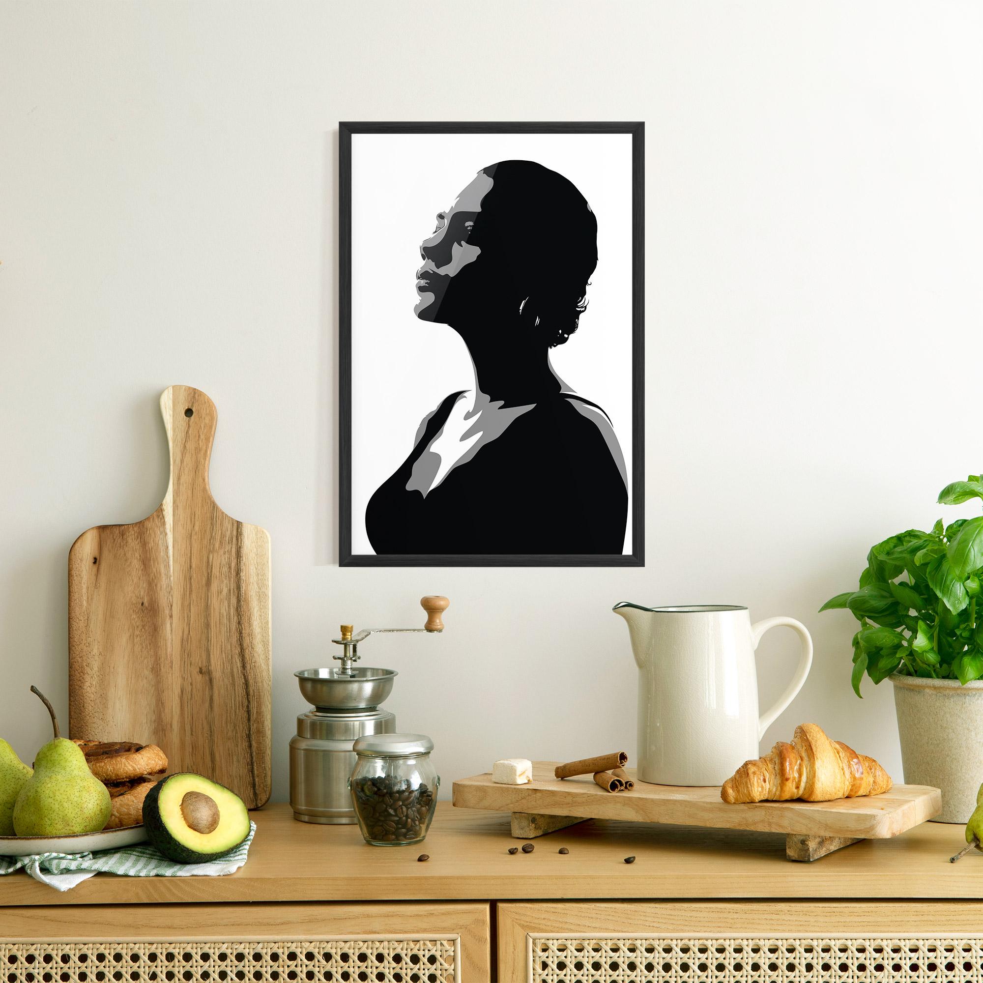 Gerahmte Poster Black Woman Shilouette mockup 8
