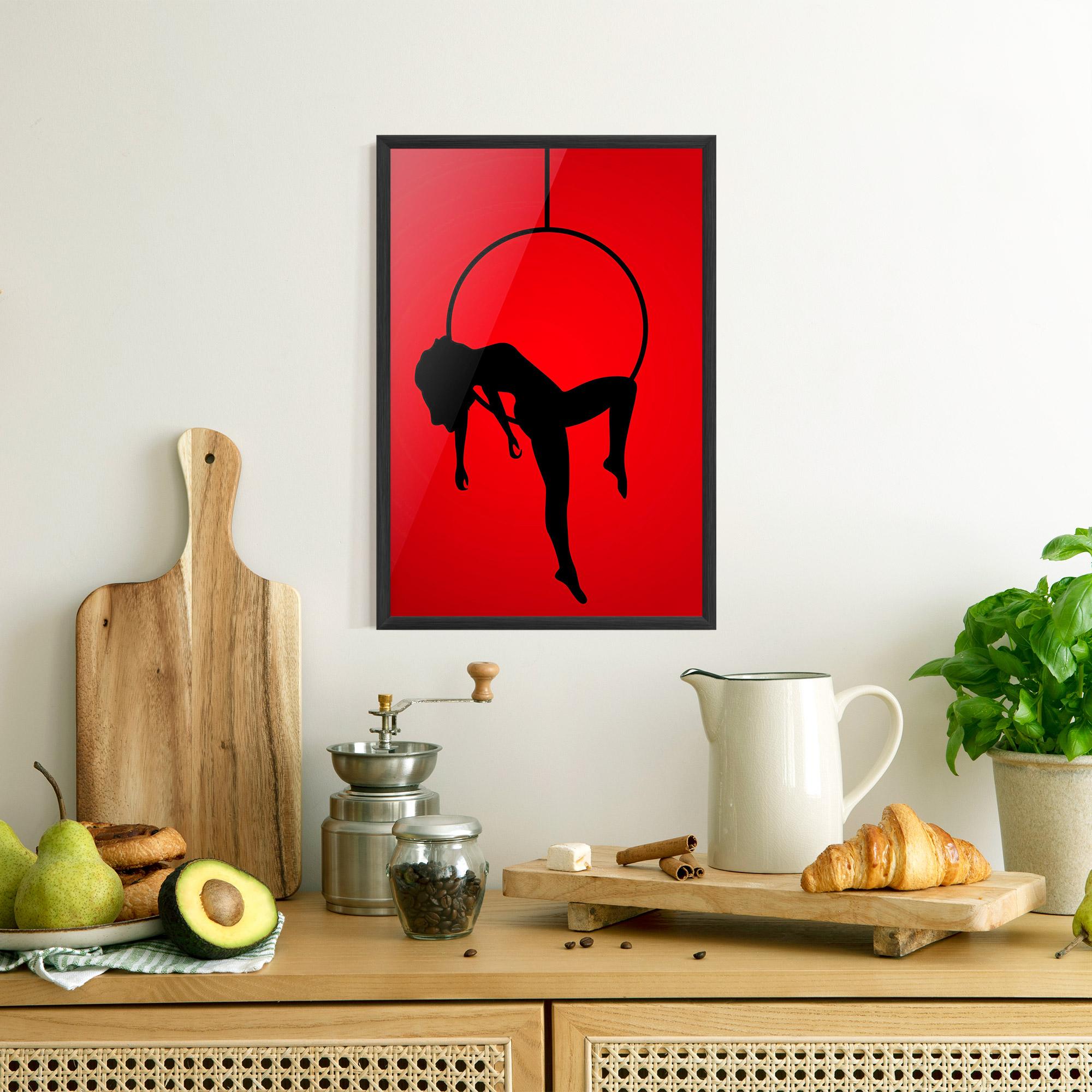 Gerahmte Poster Dancer Shilouette mockup 8