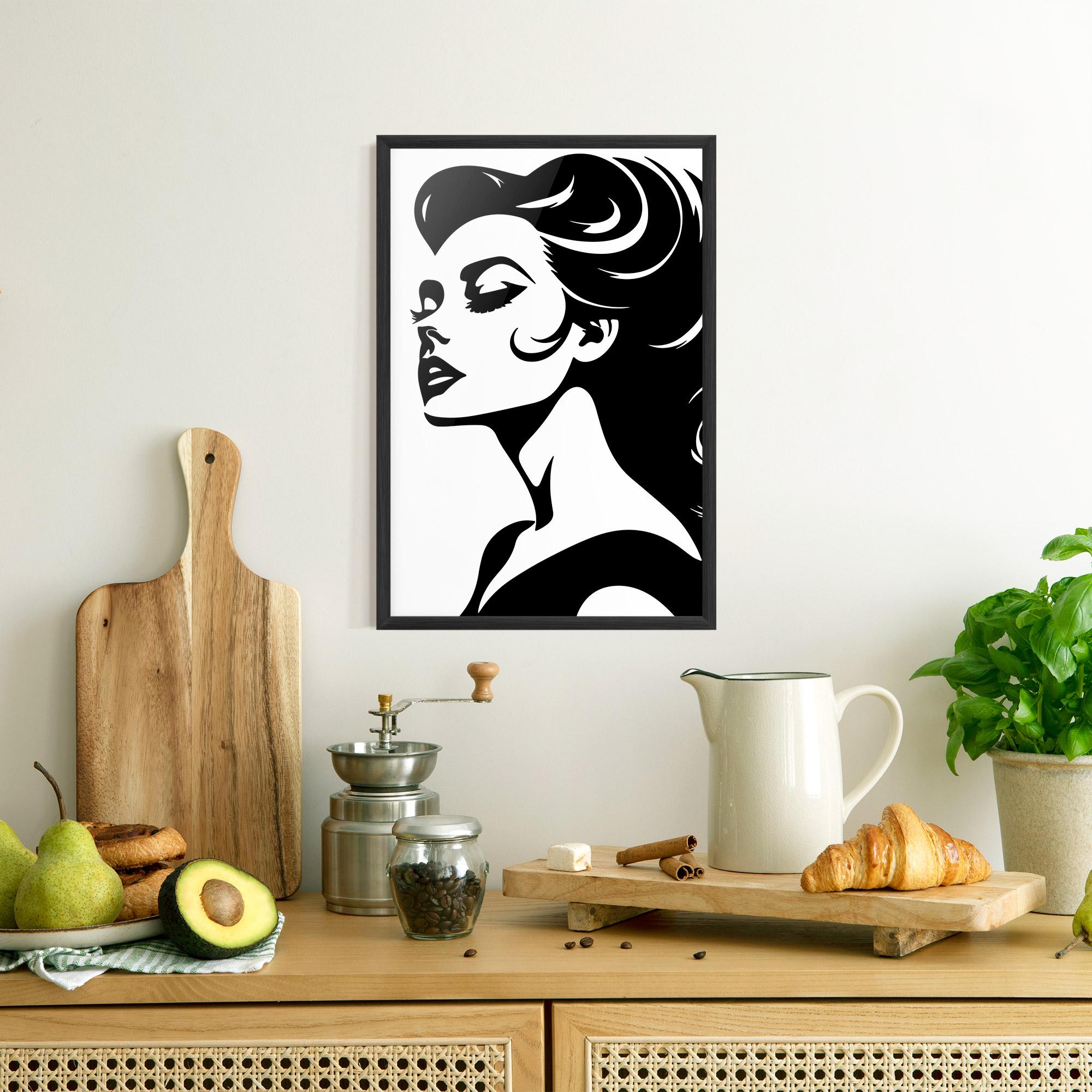 Gerahmte Poster Eyeliner Shilouette mockup 8