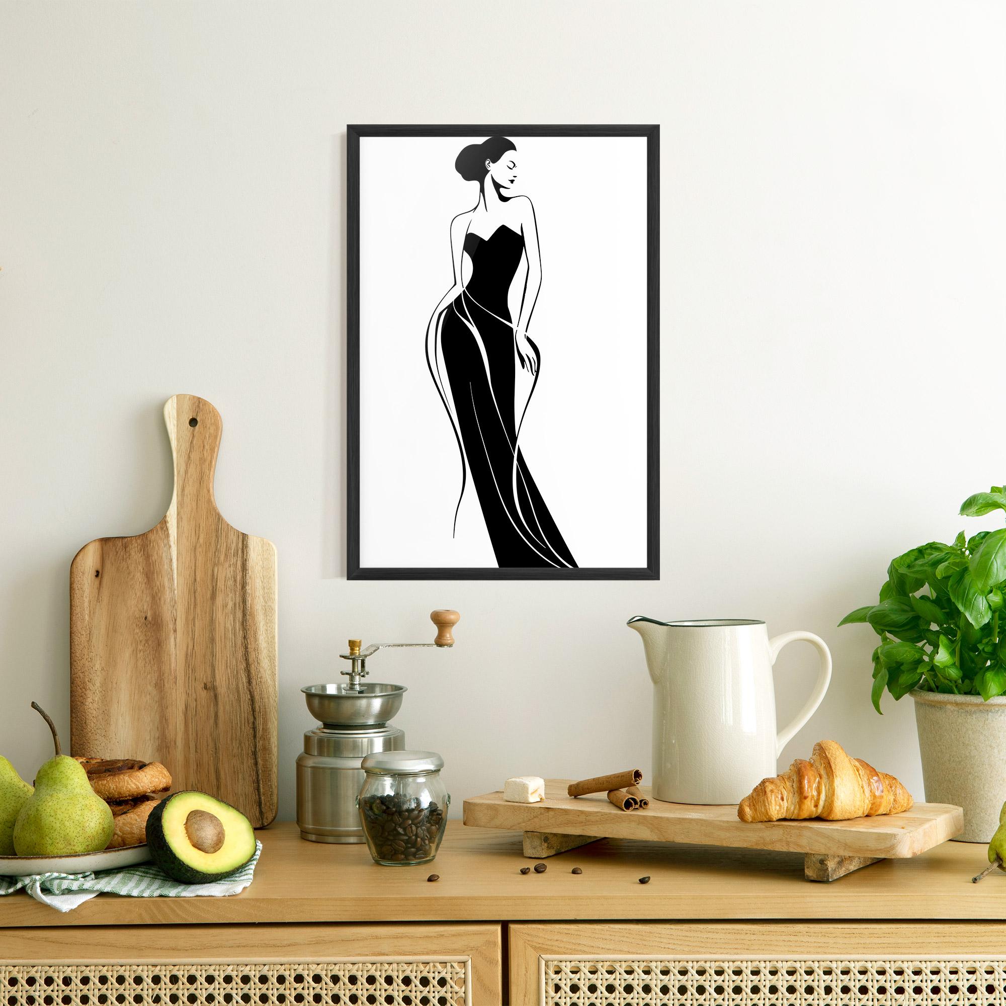 Gerahmte Poster Woman Shape Line mockup 8