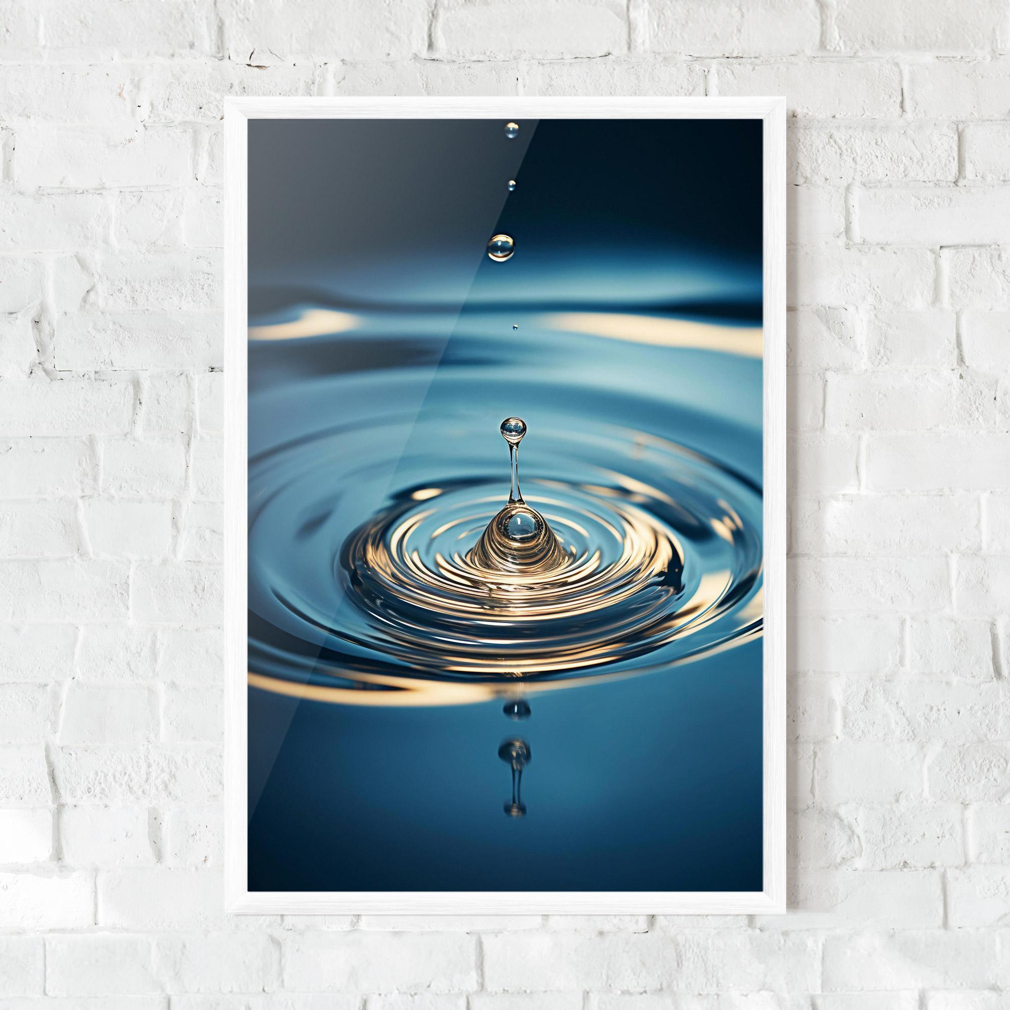 Gerahmte Poster Cream Water Drop mockup 0