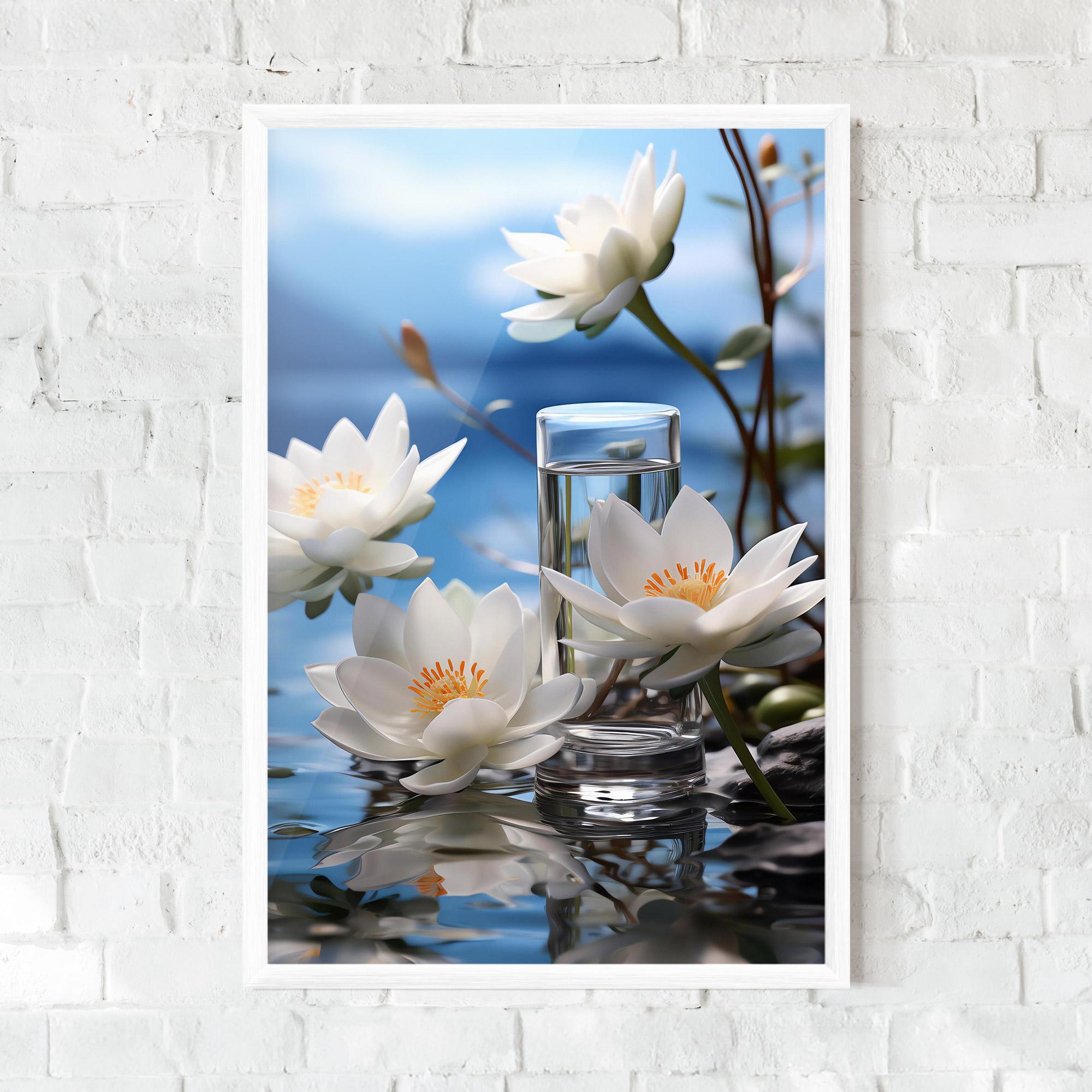 Gerahmte Poster Flower Water Glass mockup 0