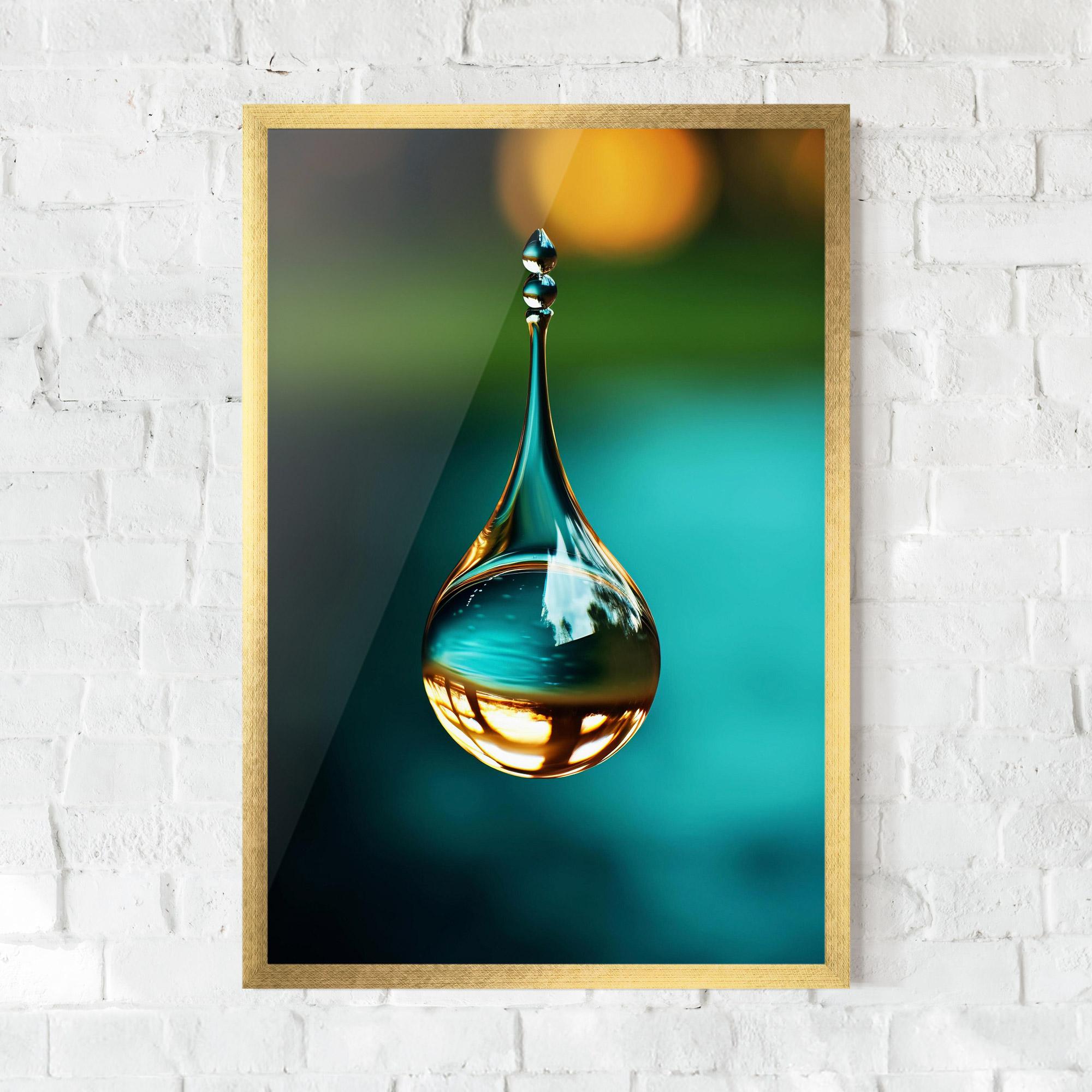 Gerahmte Poster Big Green Drop mockup 0