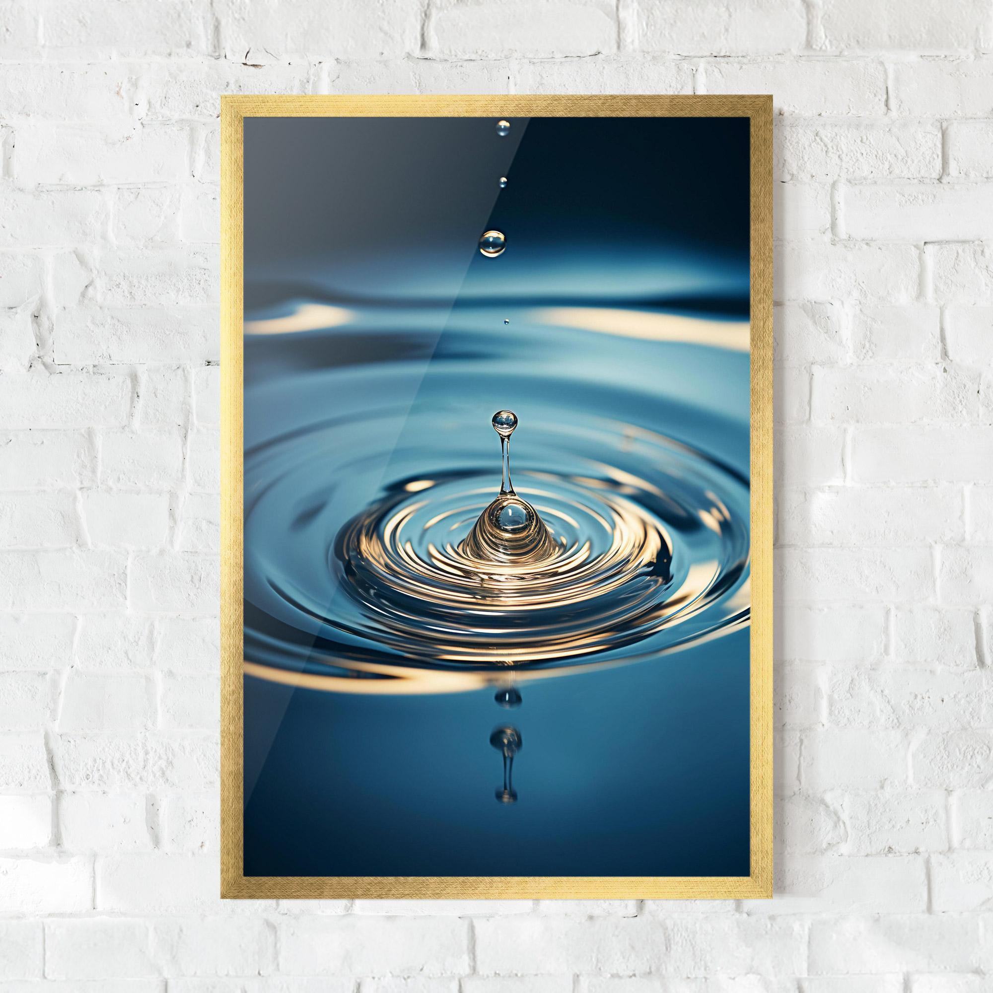 Gerahmte Poster Cream Water Drop mockup 0