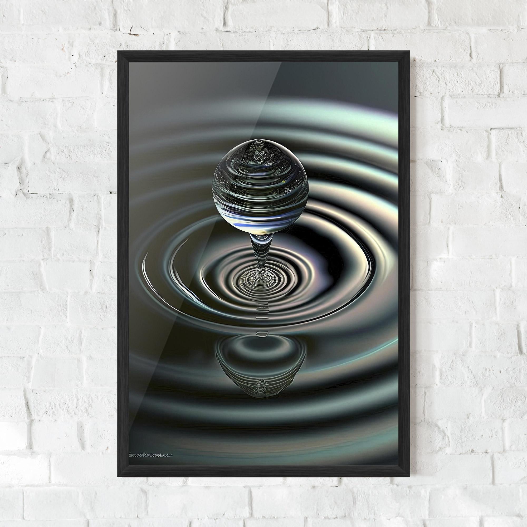 Gerahmte Poster Beautiful Water Drop mockup 0
