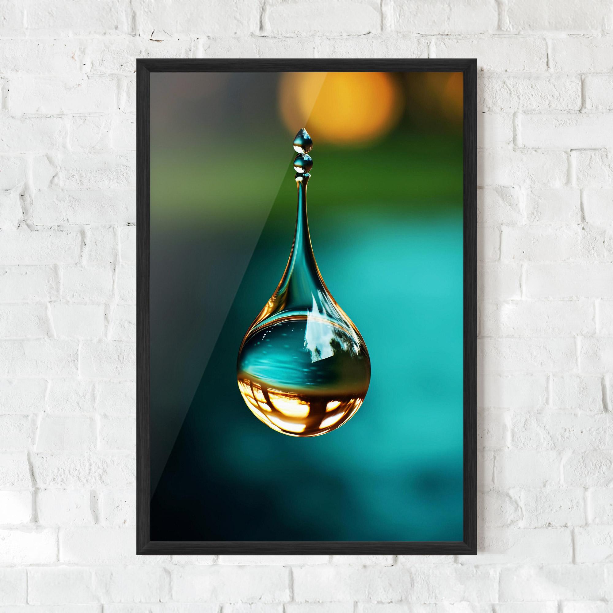 Gerahmte Poster Big Green Drop mockup 0