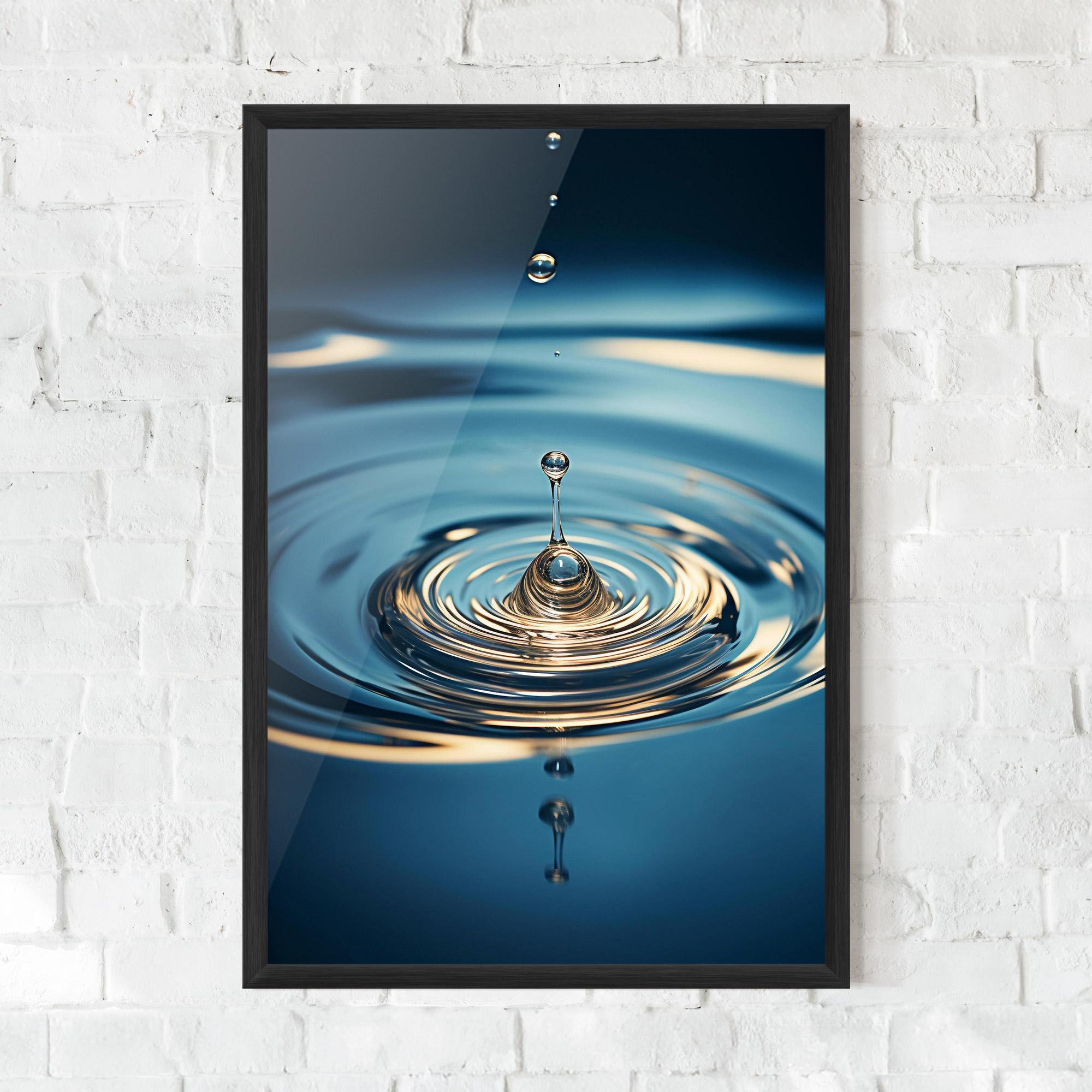 Gerahmte Poster Cream Water Drop mockup 0