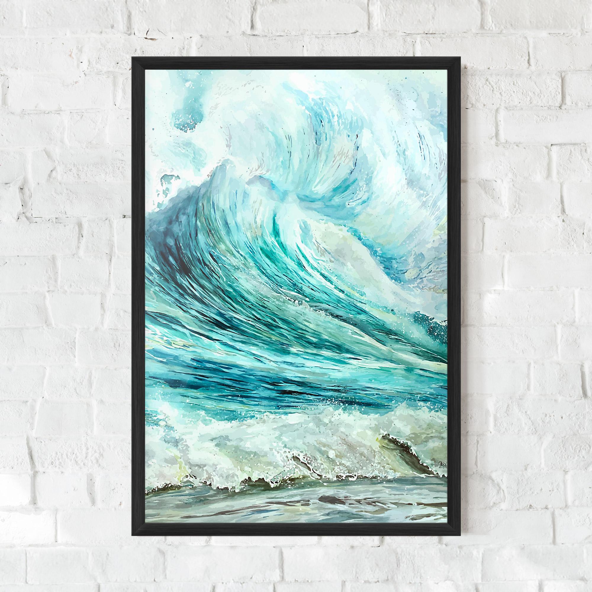 Gerahmte Poster Sea Watercolor mockup 0