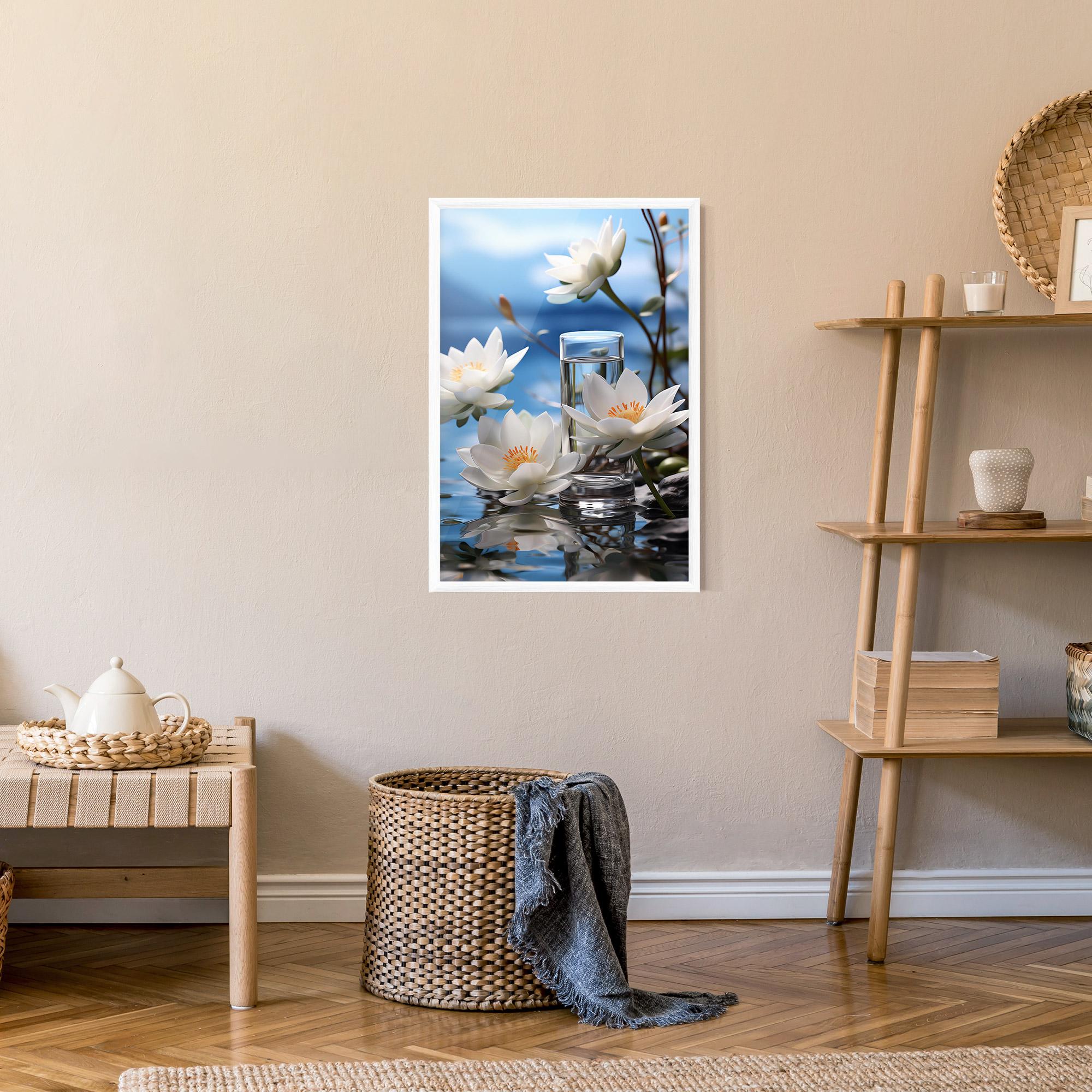 Gerahmte Poster Flower Water Glass mockup 9