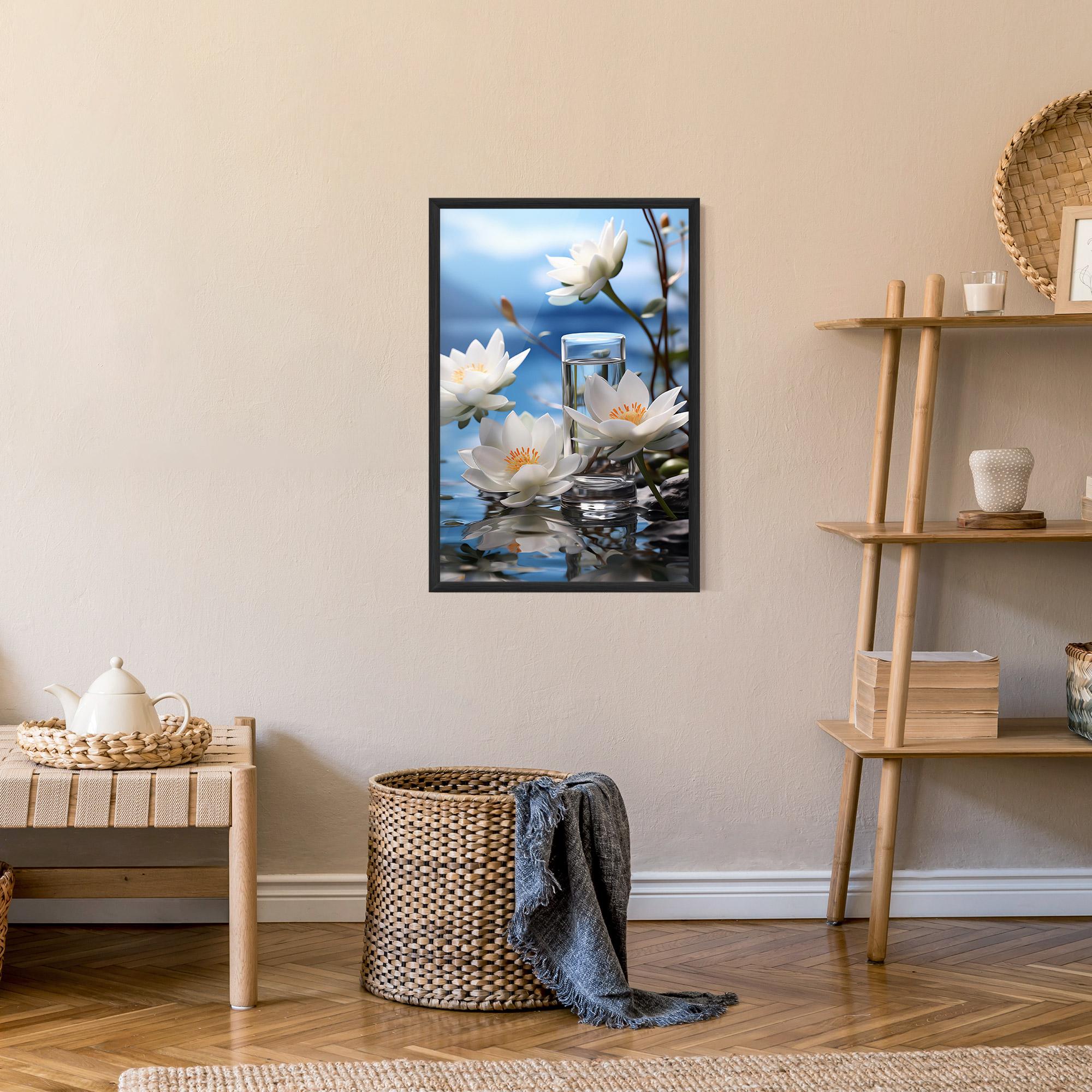 Gerahmte Poster Flower Water Glass mockup 9