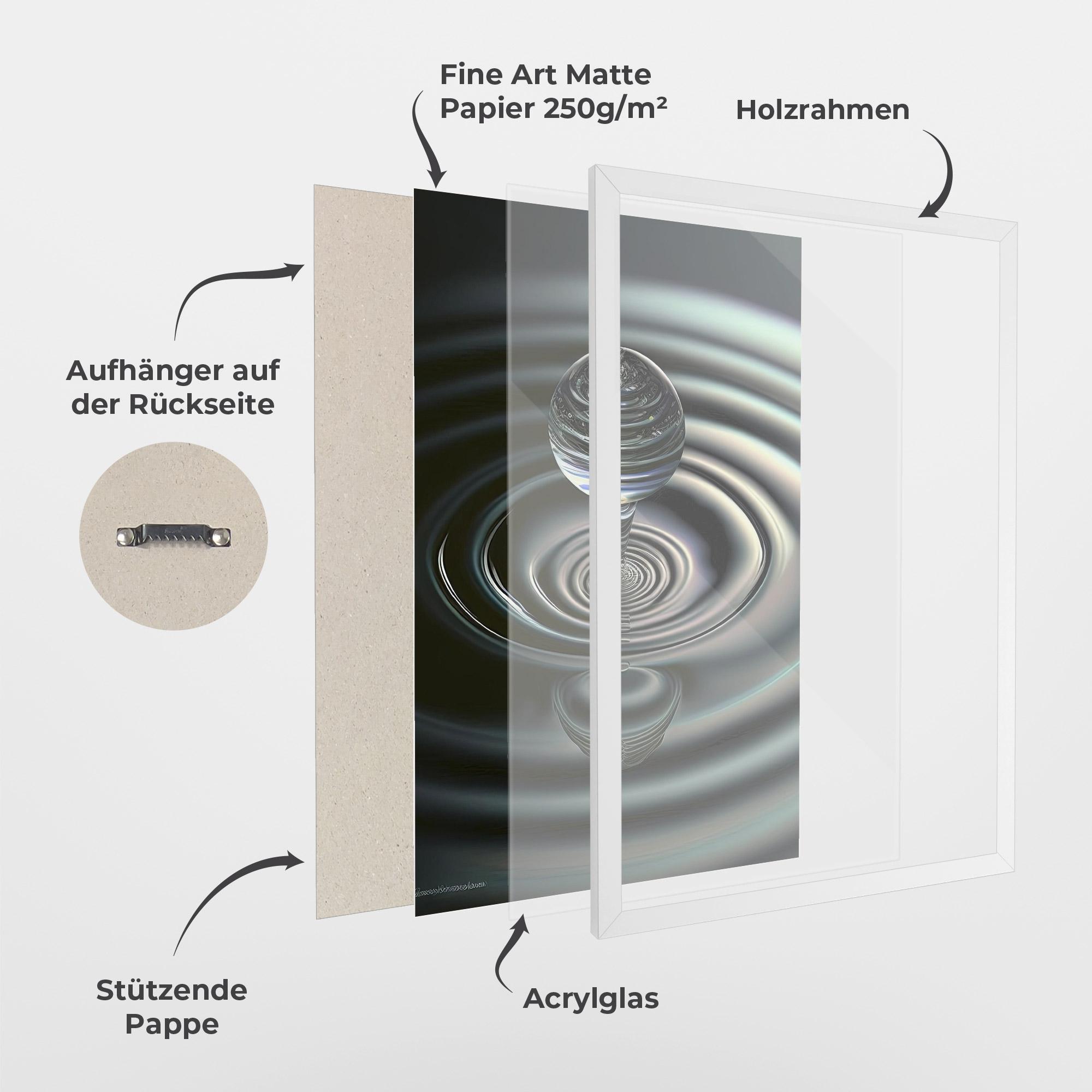 Gerahmte Poster Beautiful Water Drop mockup 1