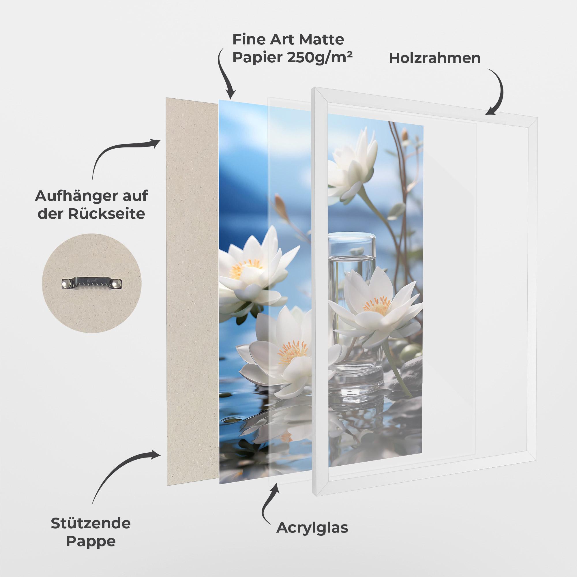 Gerahmte Poster Flower Water Glass mockup 1