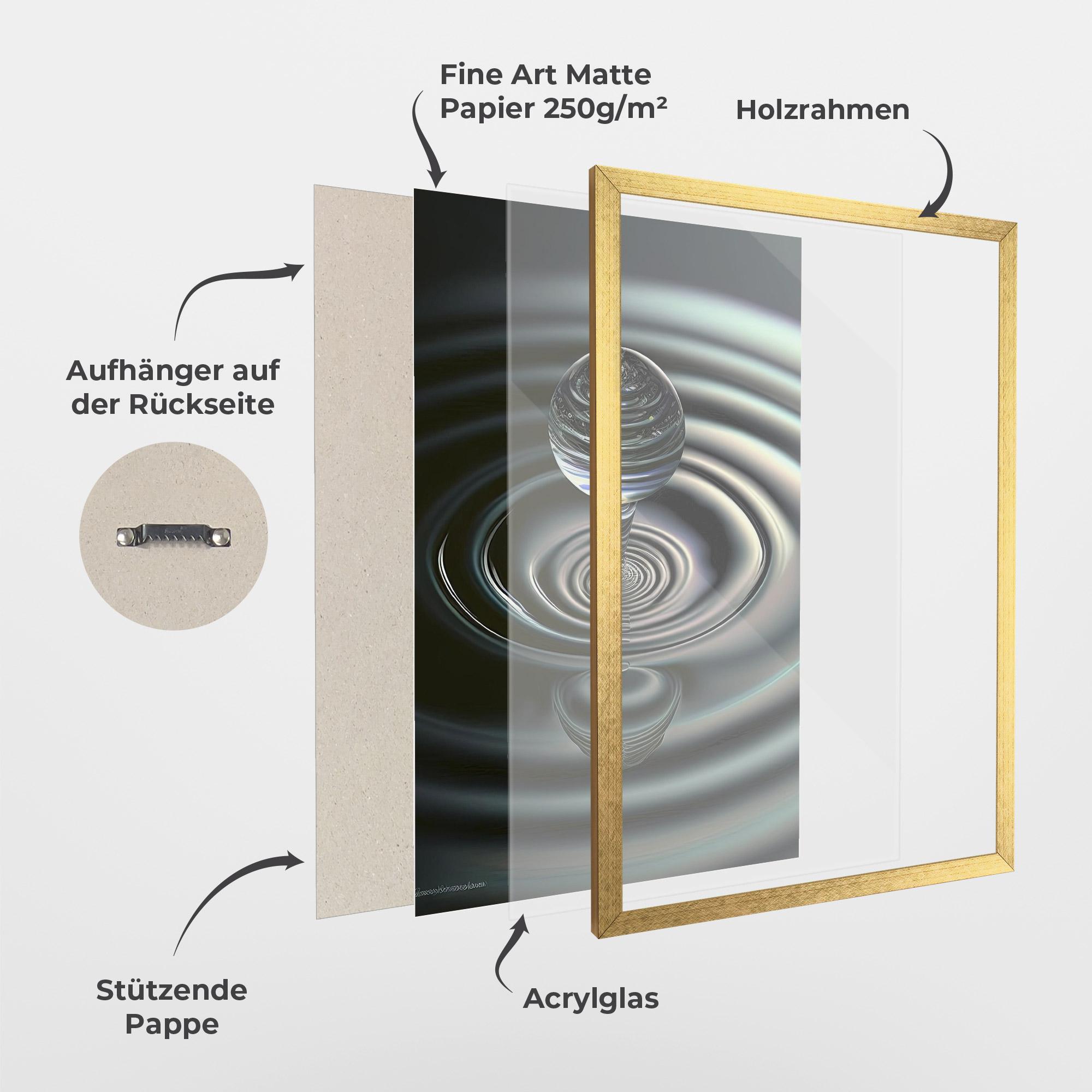 Gerahmte Poster Beautiful Water Drop mockup 1