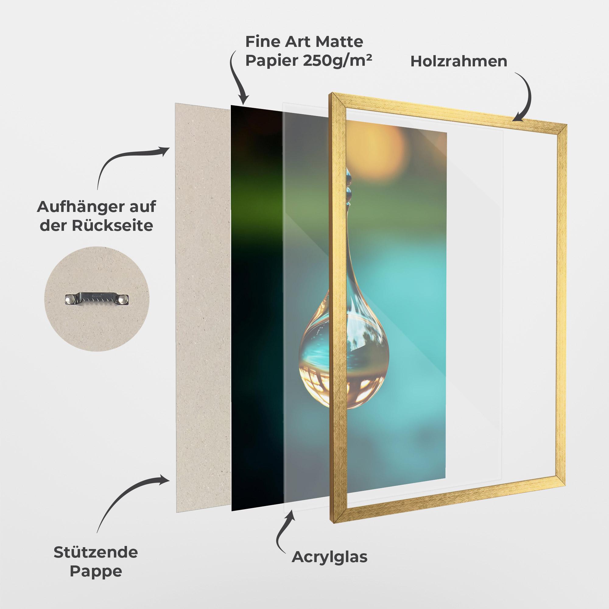 Gerahmte Poster Big Green Drop mockup 1