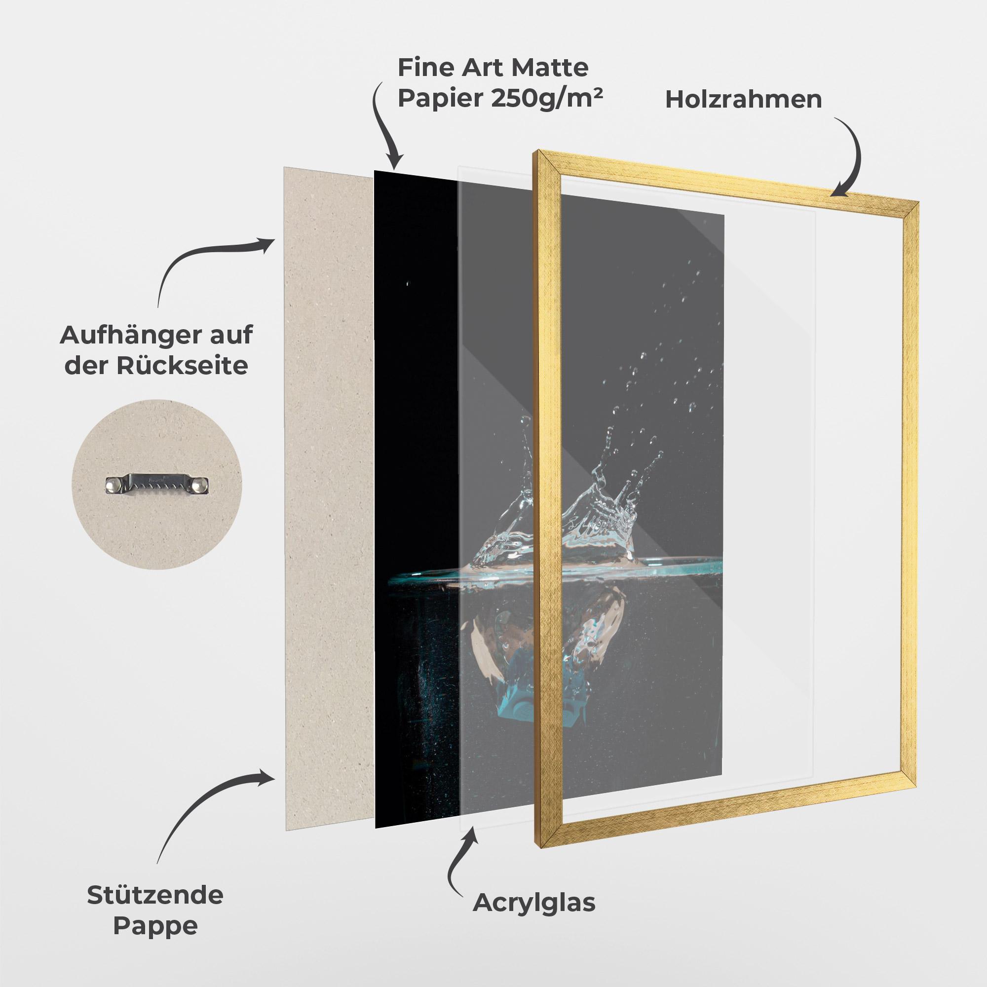 Gerahmte Poster Close Up Splash mockup 1