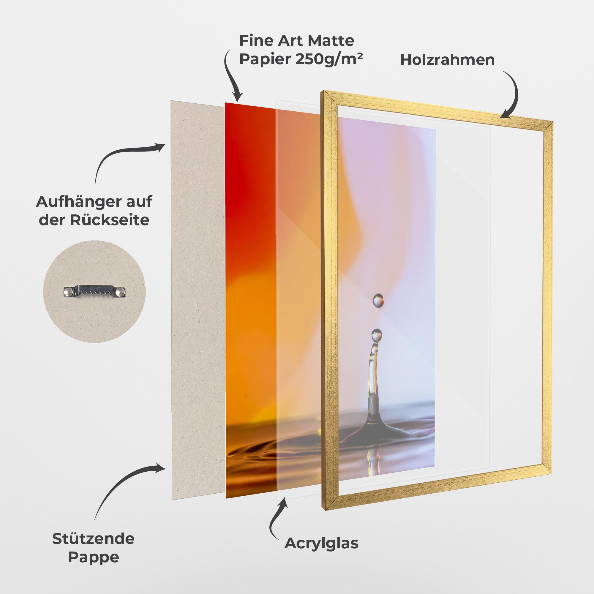 Gerahmte Poster Orange Light Drop mockup 1