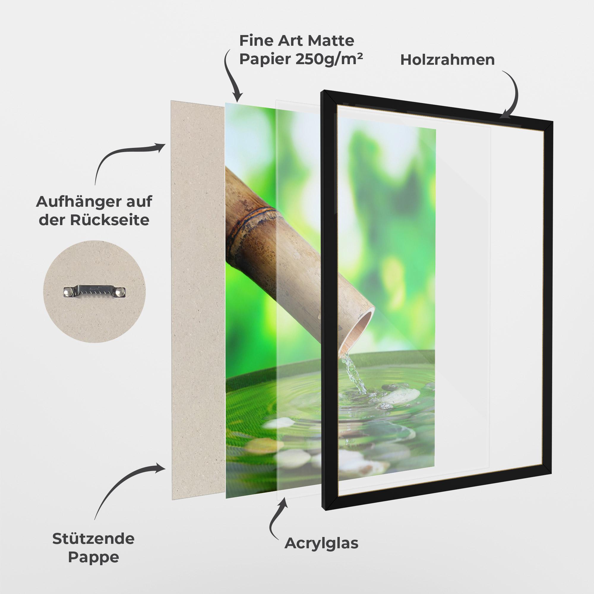Gerahmte Poster Bamboo Fountain mockup 1
