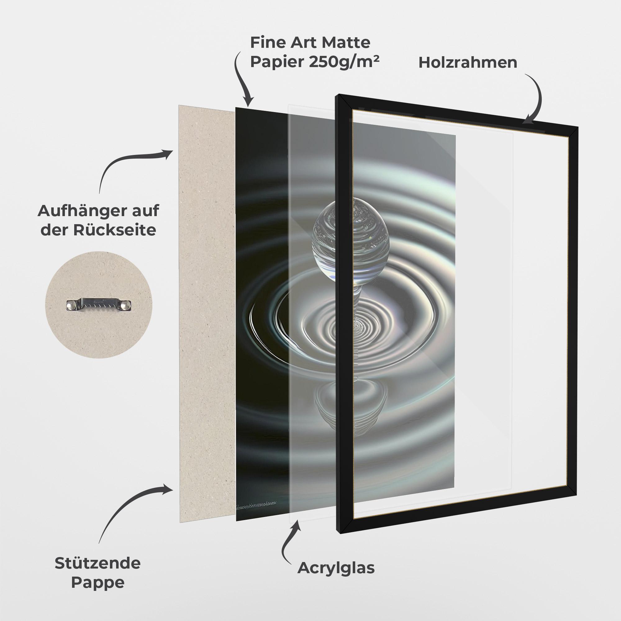 Gerahmte Poster Beautiful Water Drop mockup 1