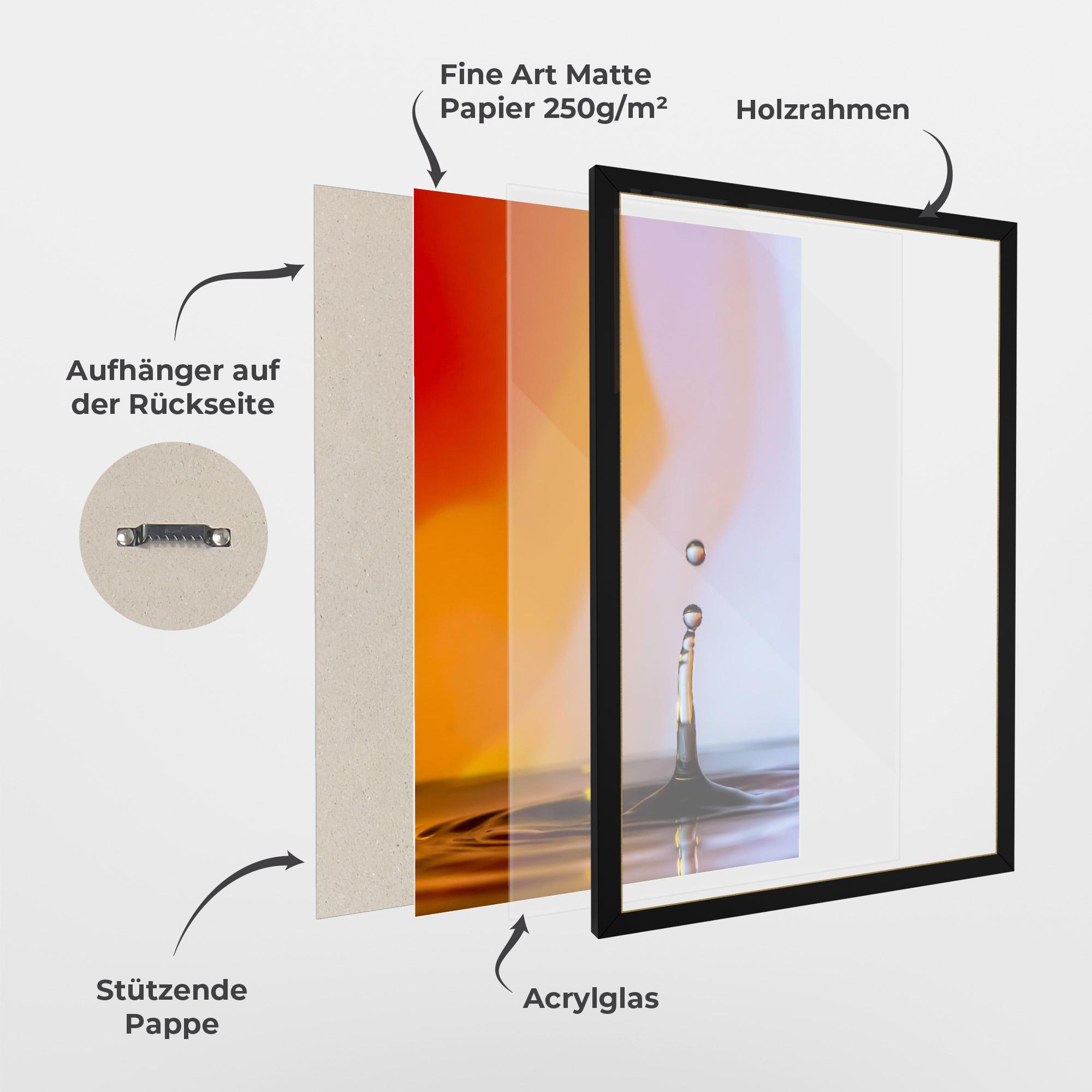 Gerahmte Poster Orange Light Drop mockup 1