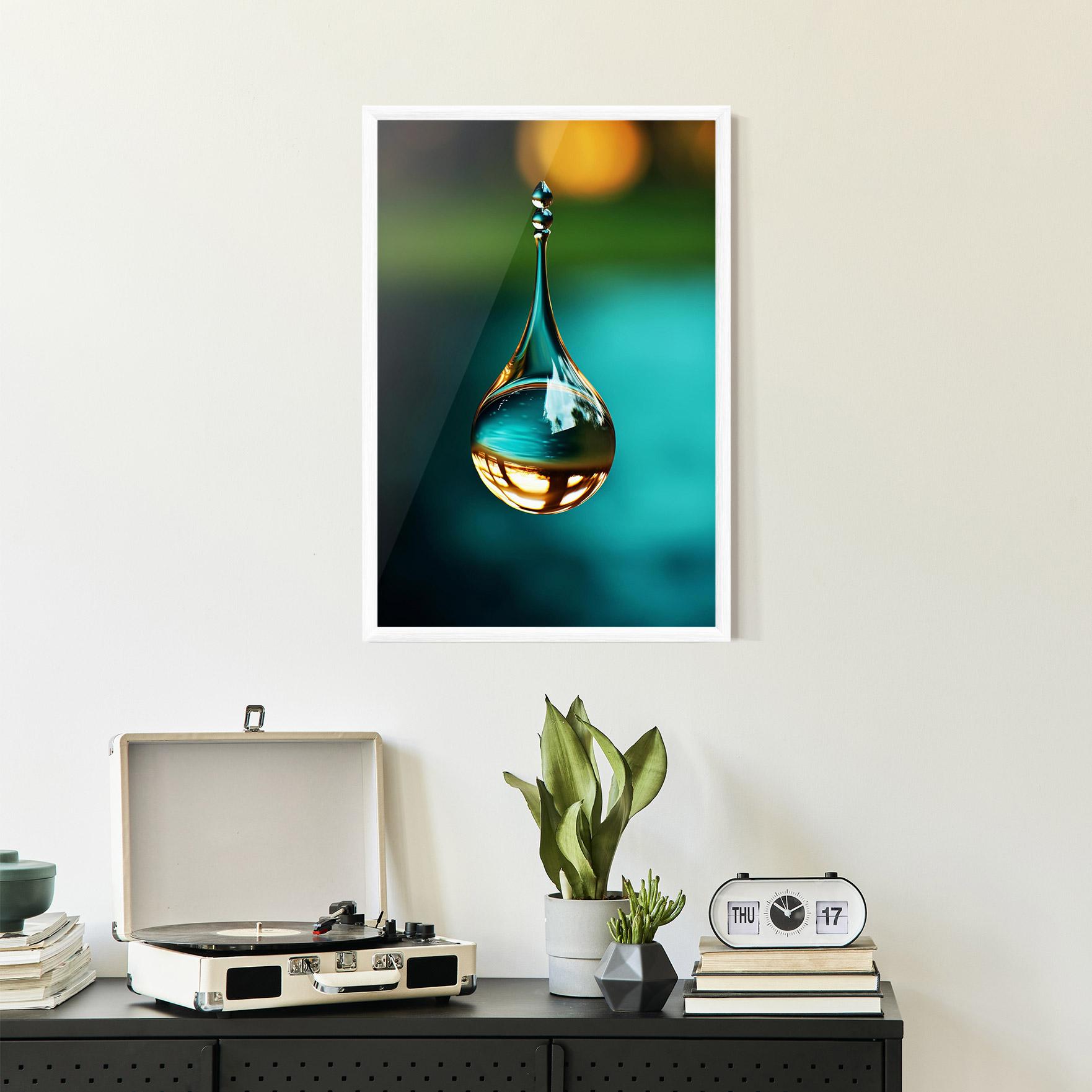 Gerahmte Poster Big Green Drop mockup 2