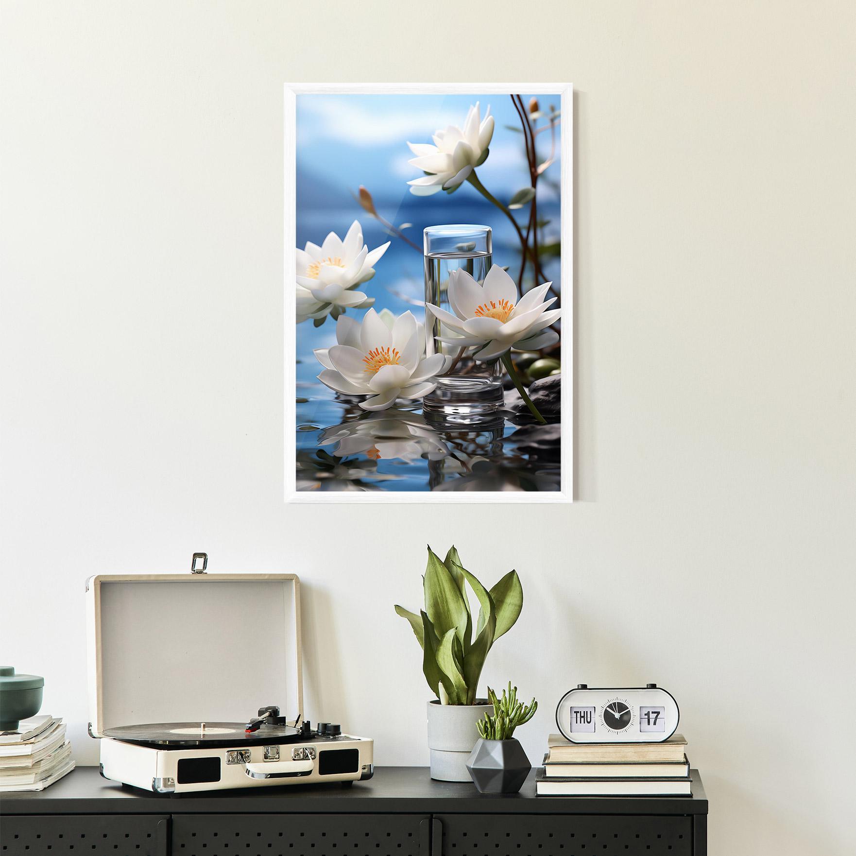Gerahmte Poster Flower Water Glass mockup 2