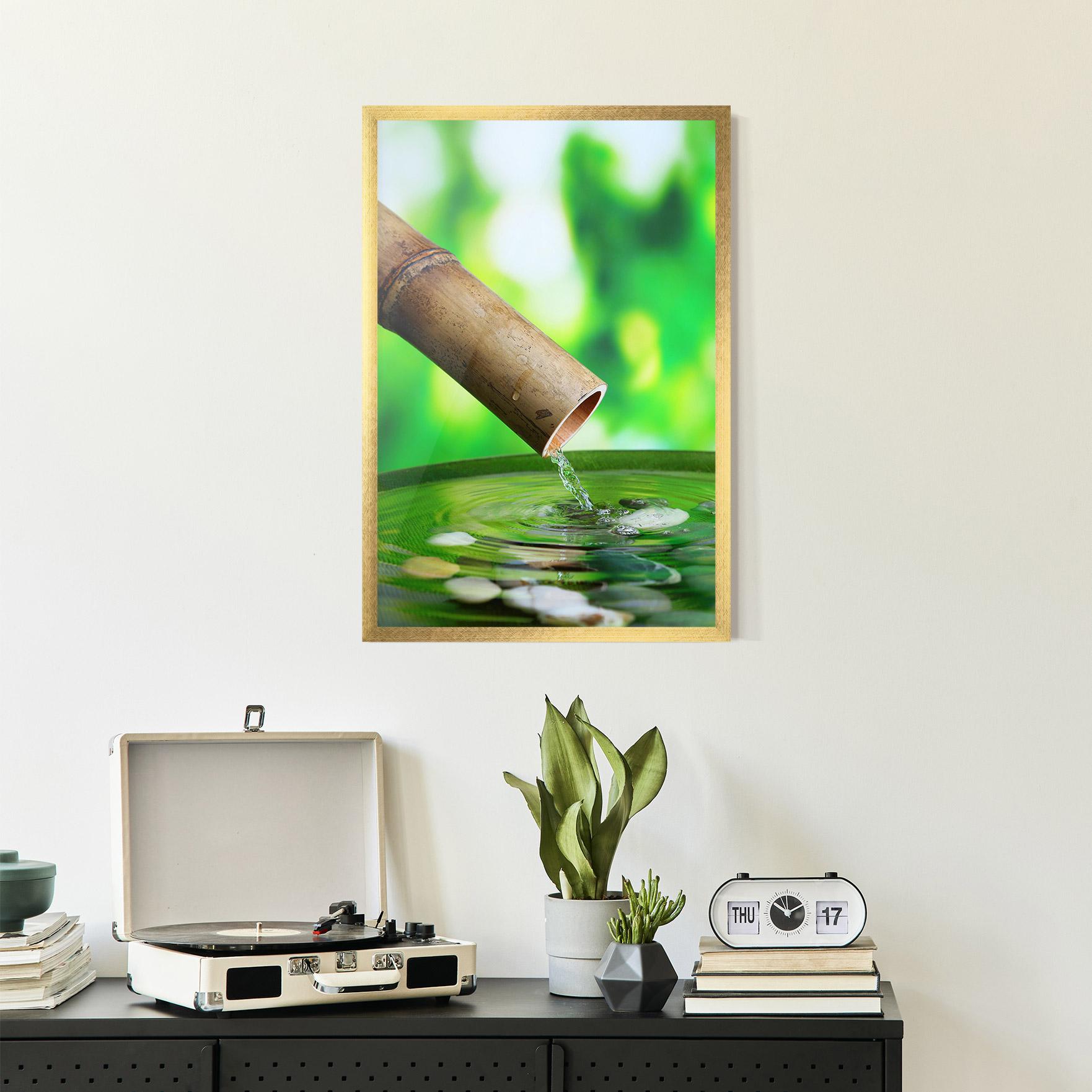 Gerahmte Poster Bamboo Fountain mockup 2