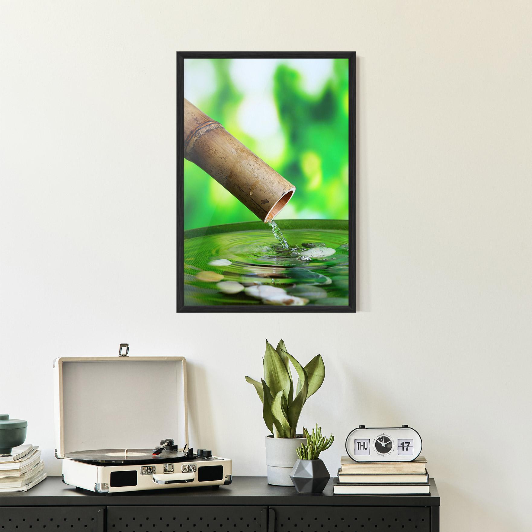 Gerahmte Poster Bamboo Fountain mockup 2