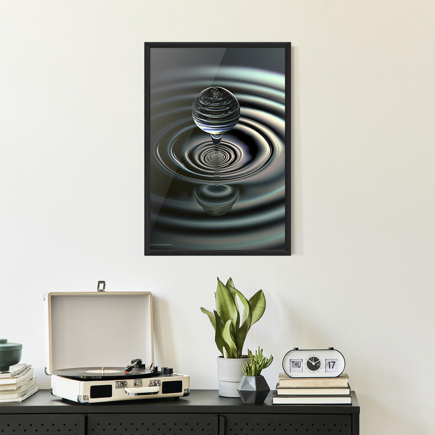 Gerahmte Poster Beautiful Water Drop mockup 2