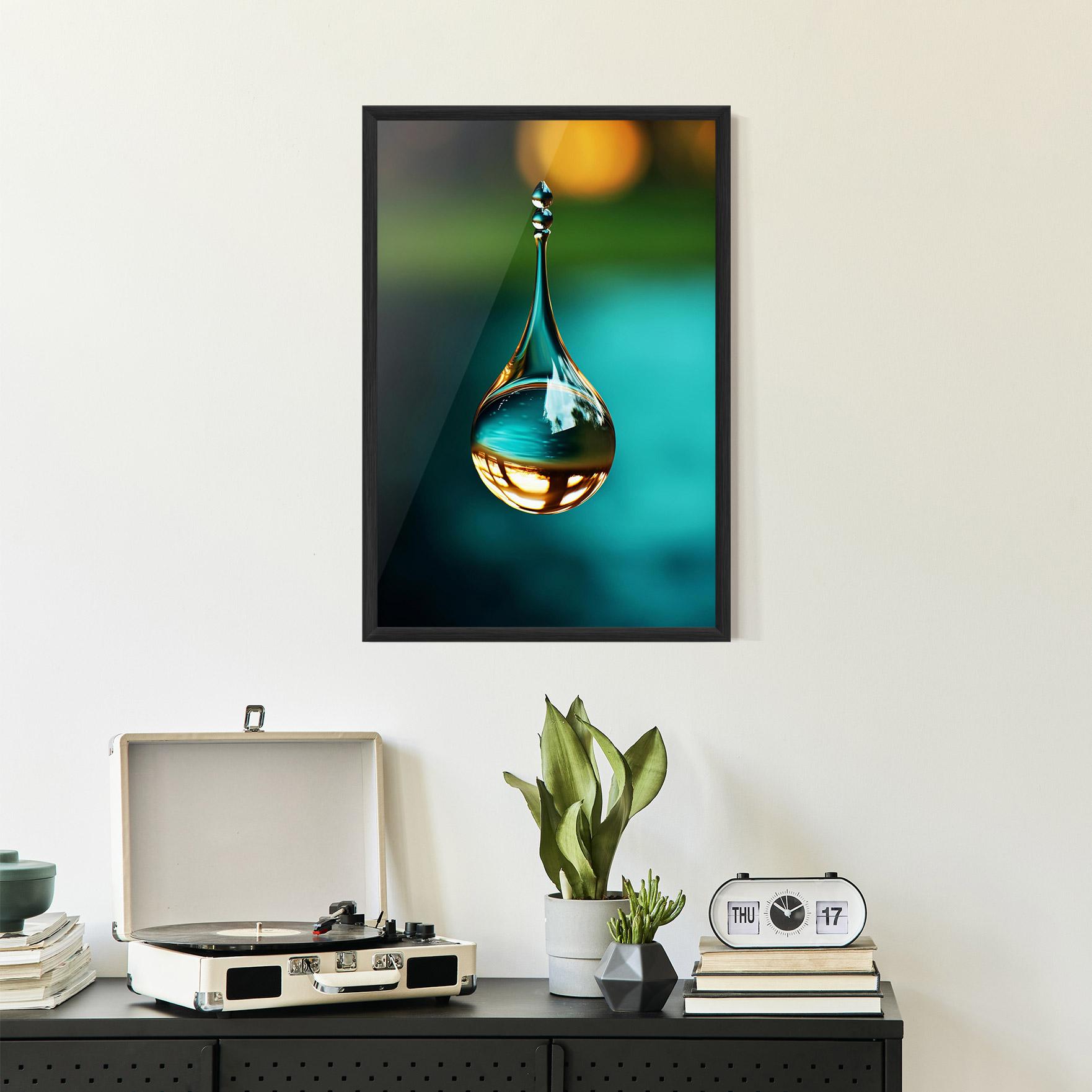 Gerahmte Poster Big Green Drop mockup 2