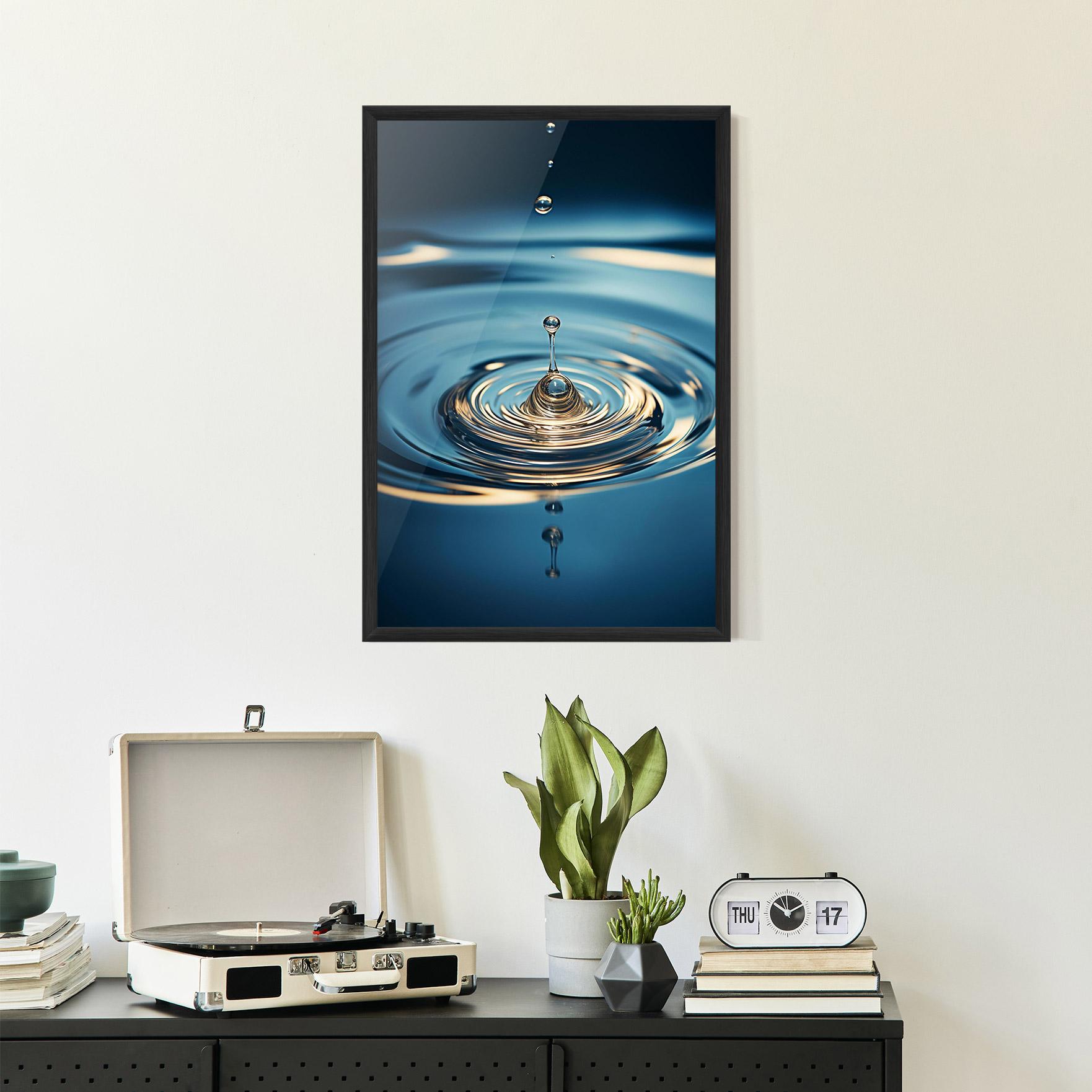 Gerahmte Poster Cream Water Drop mockup 2
