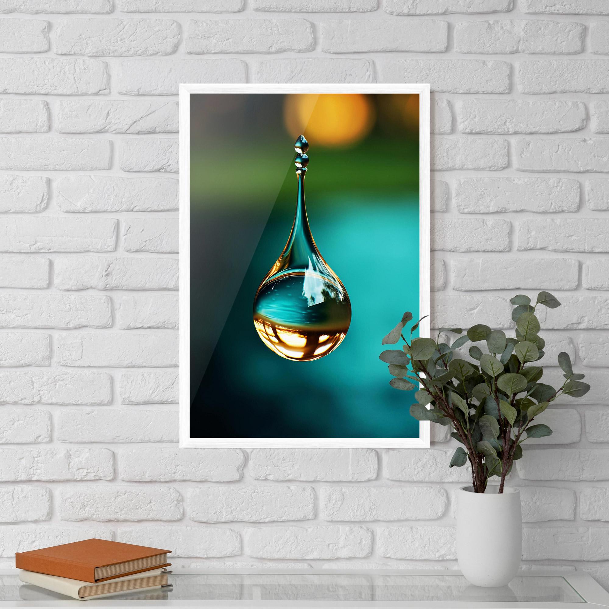 Gerahmte Poster Big Green Drop mockup 5