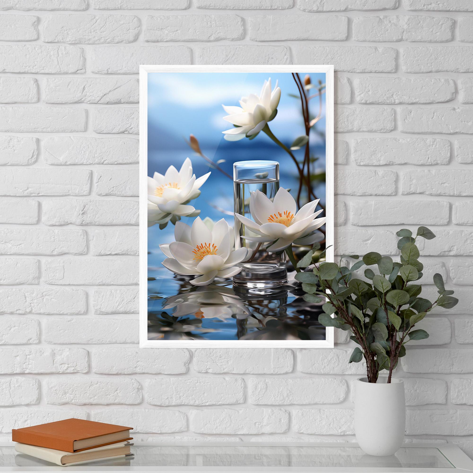 Gerahmte Poster Flower Water Glass mockup 5
