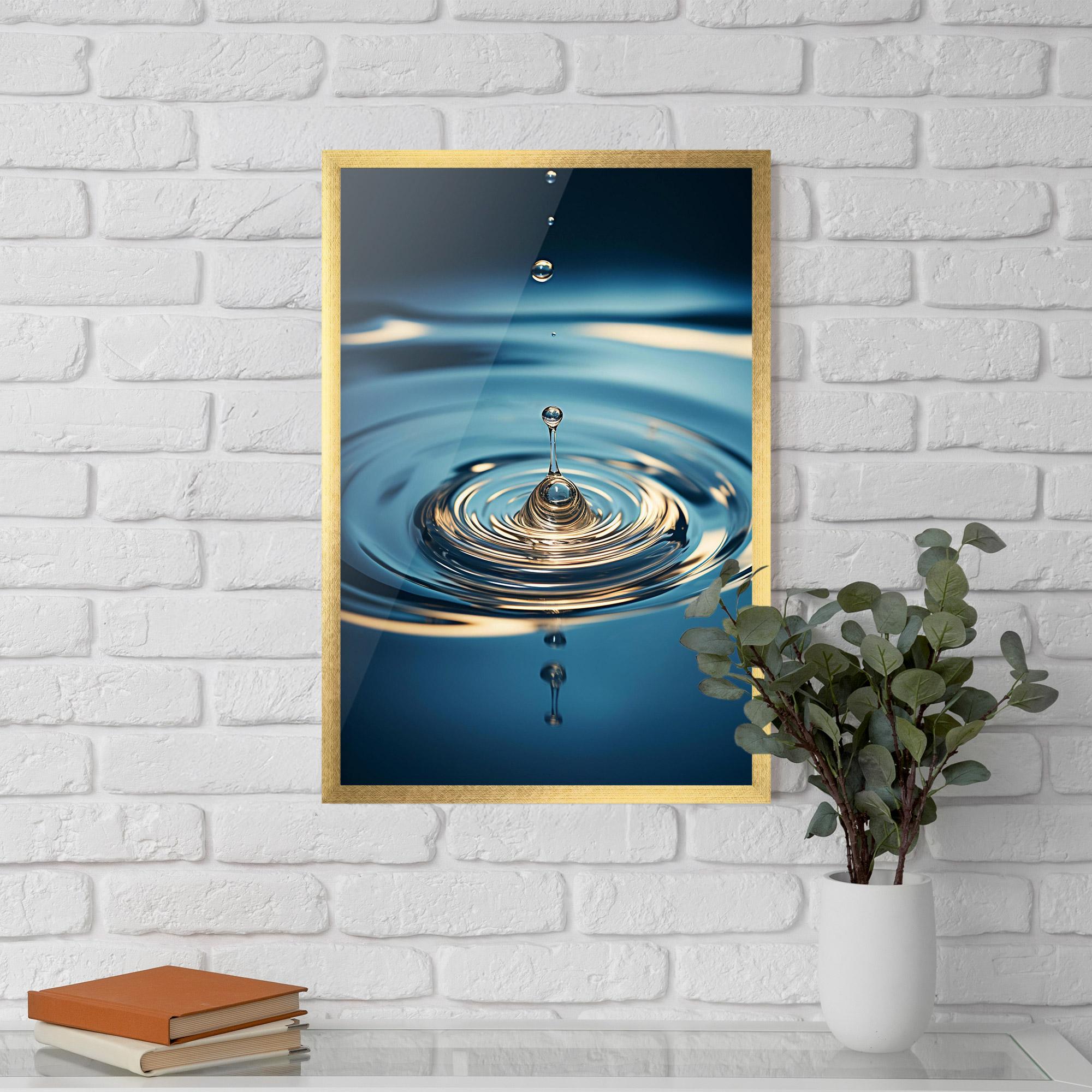 Gerahmte Poster Cream Water Drop mockup 5