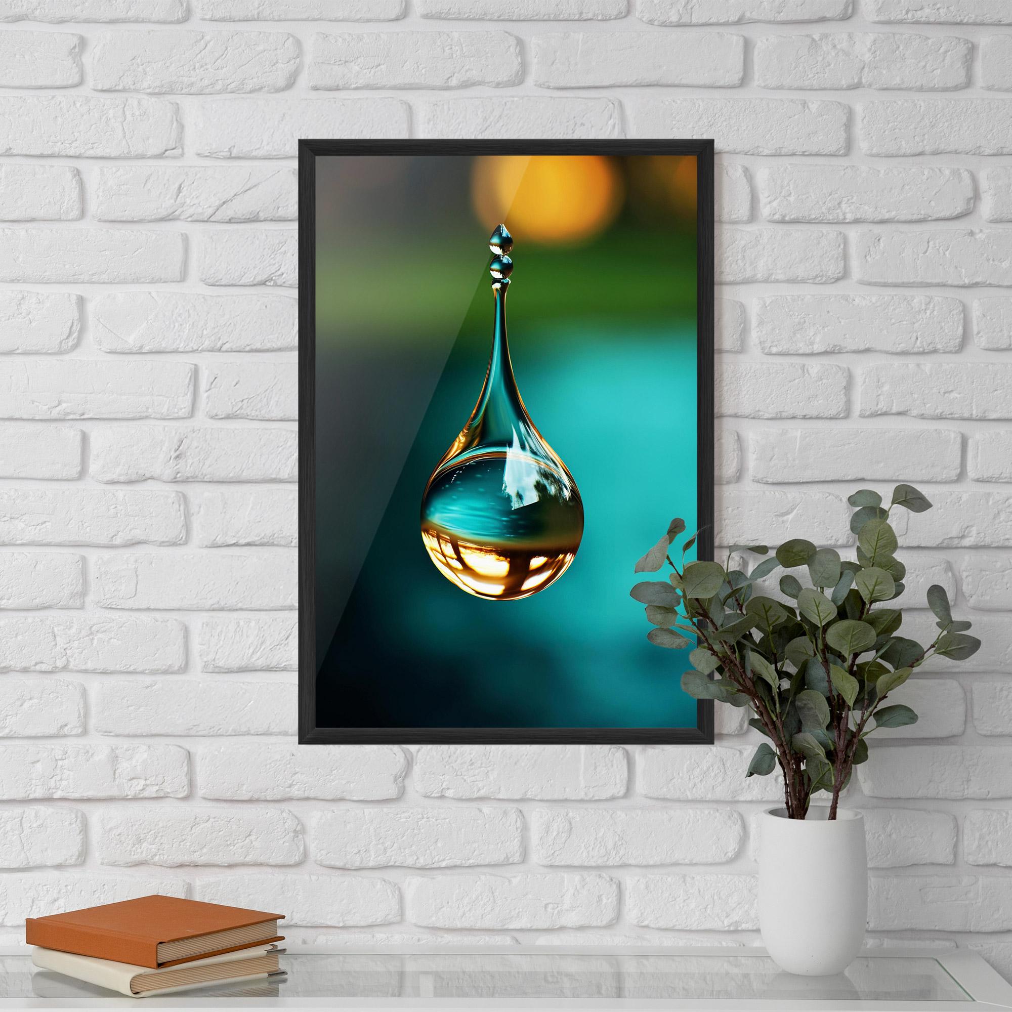 Gerahmte Poster Big Green Drop mockup 5