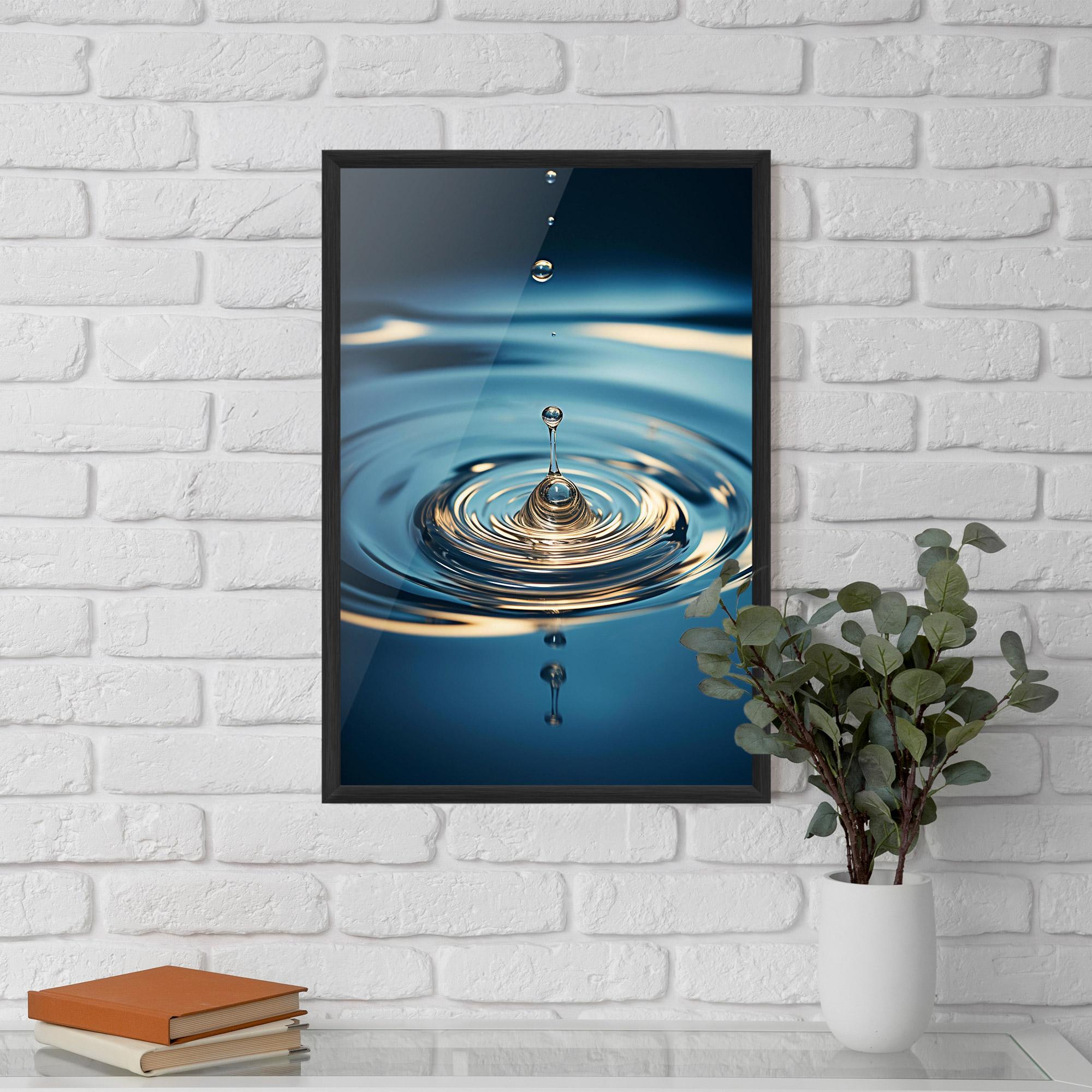 Gerahmte Poster Cream Water Drop mockup 5
