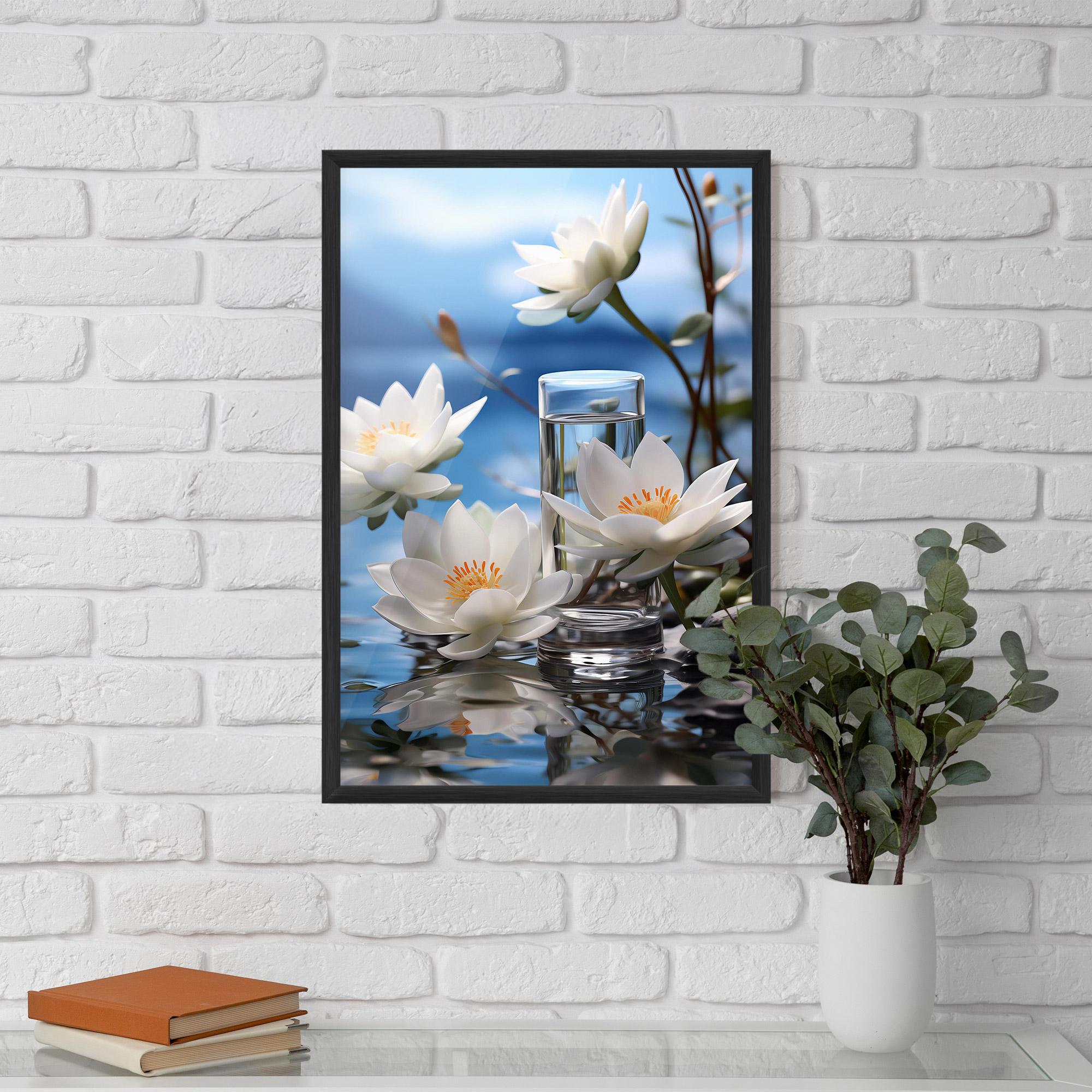 Gerahmte Poster Flower Water Glass mockup 5