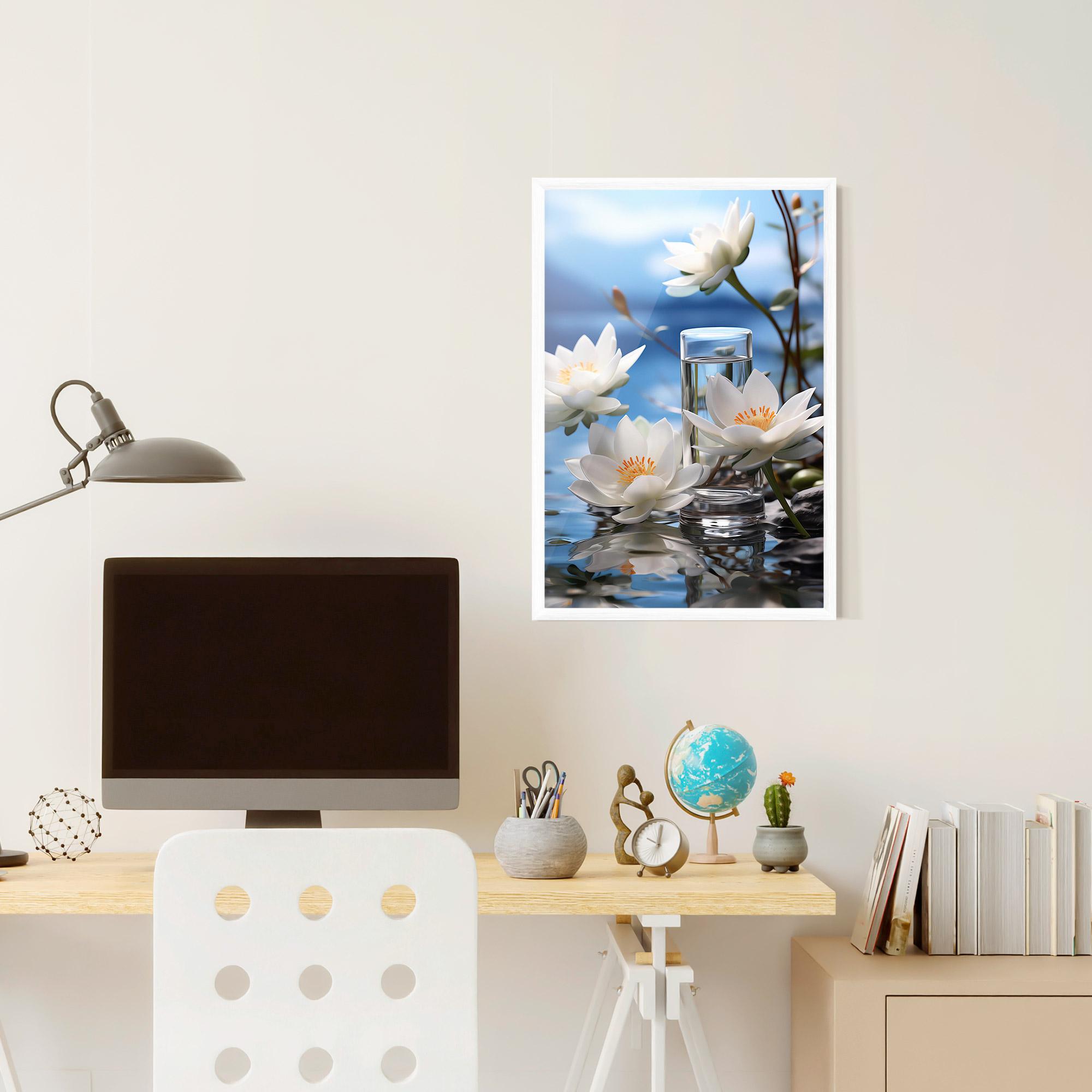 Gerahmte Poster Flower Water Glass mockup 6