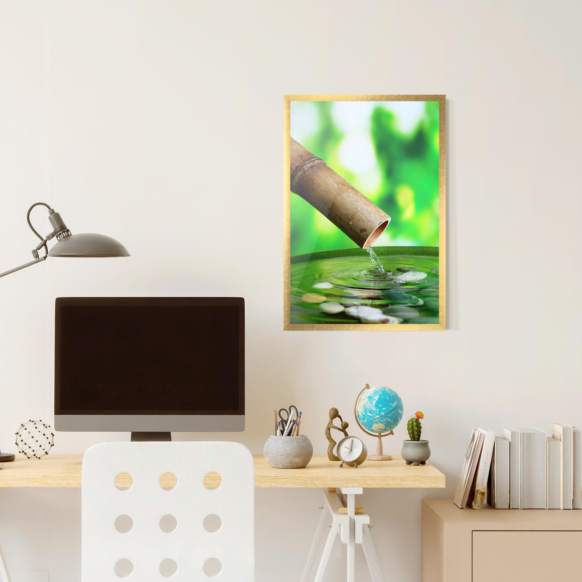 Gerahmte Poster Bamboo Fountain mockup 6
