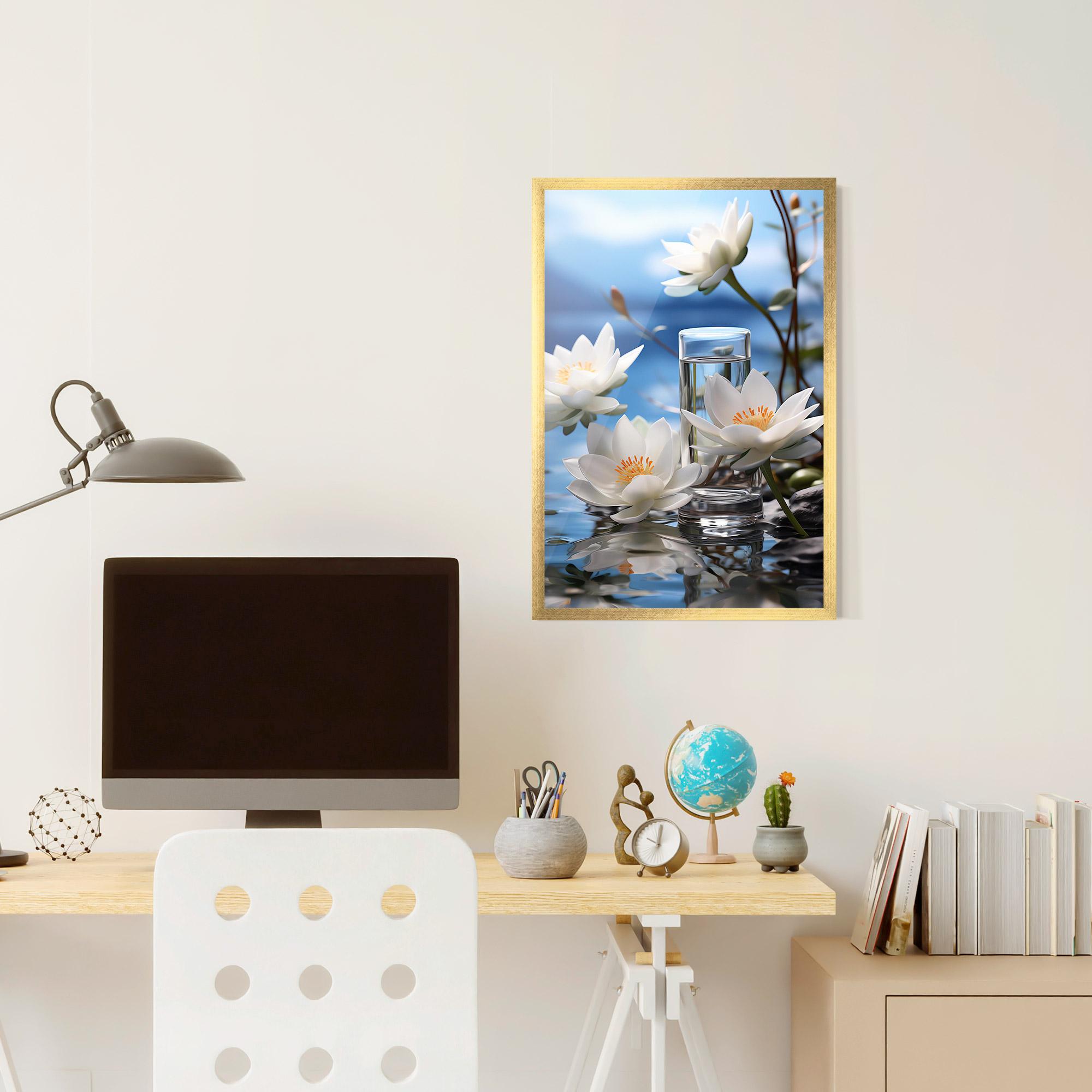 Gerahmte Poster Flower Water Glass mockup 6