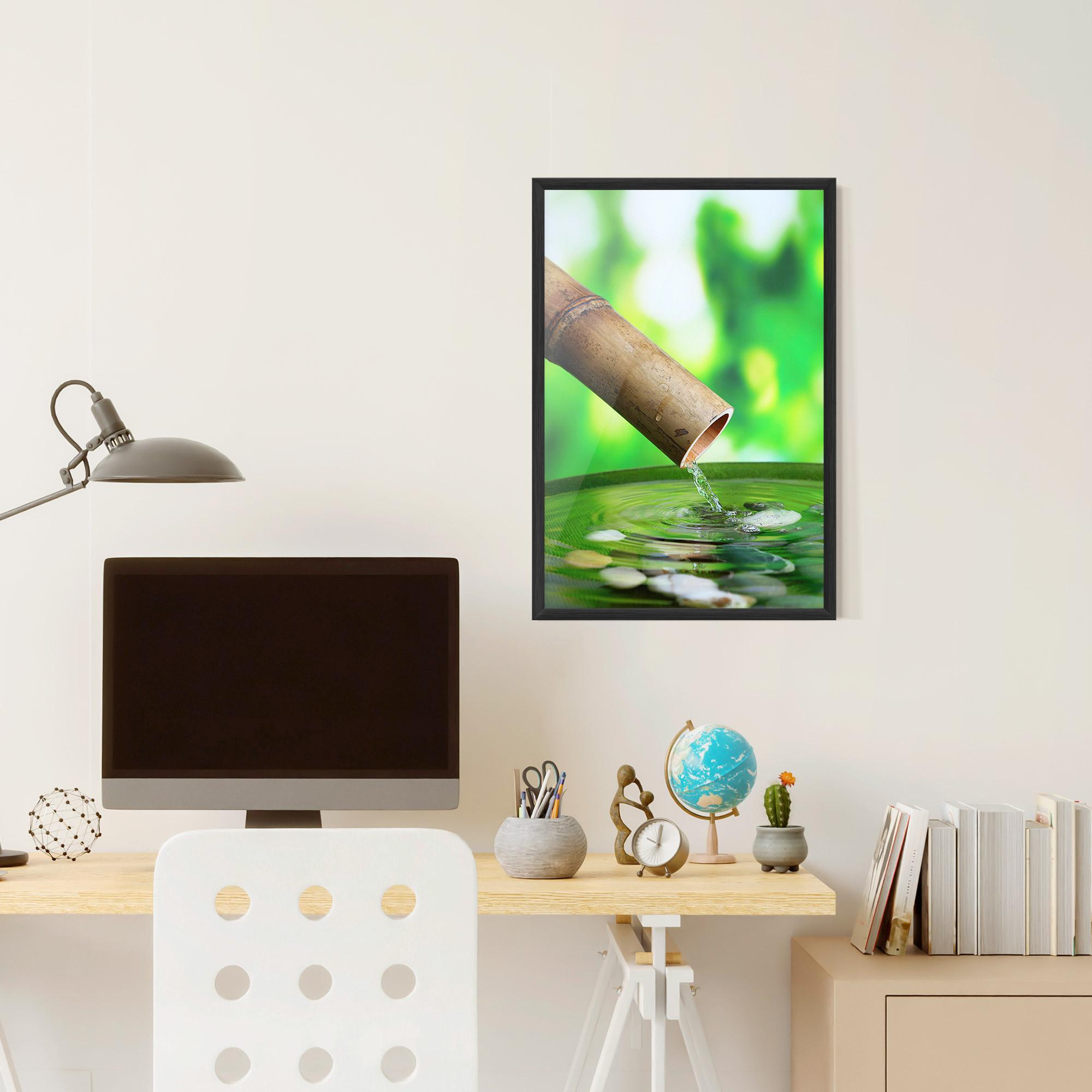 Gerahmte Poster Bamboo Fountain mockup 6