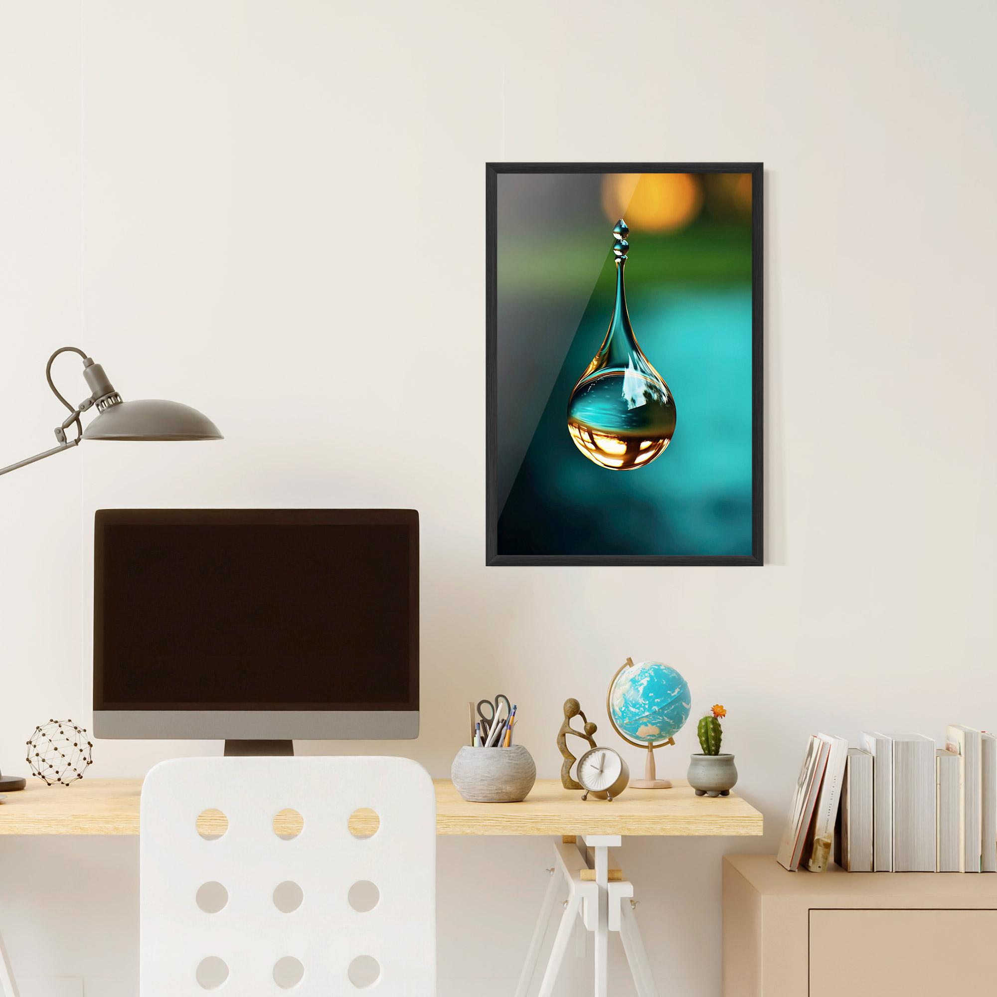 Gerahmte Poster Big Green Drop mockup 6